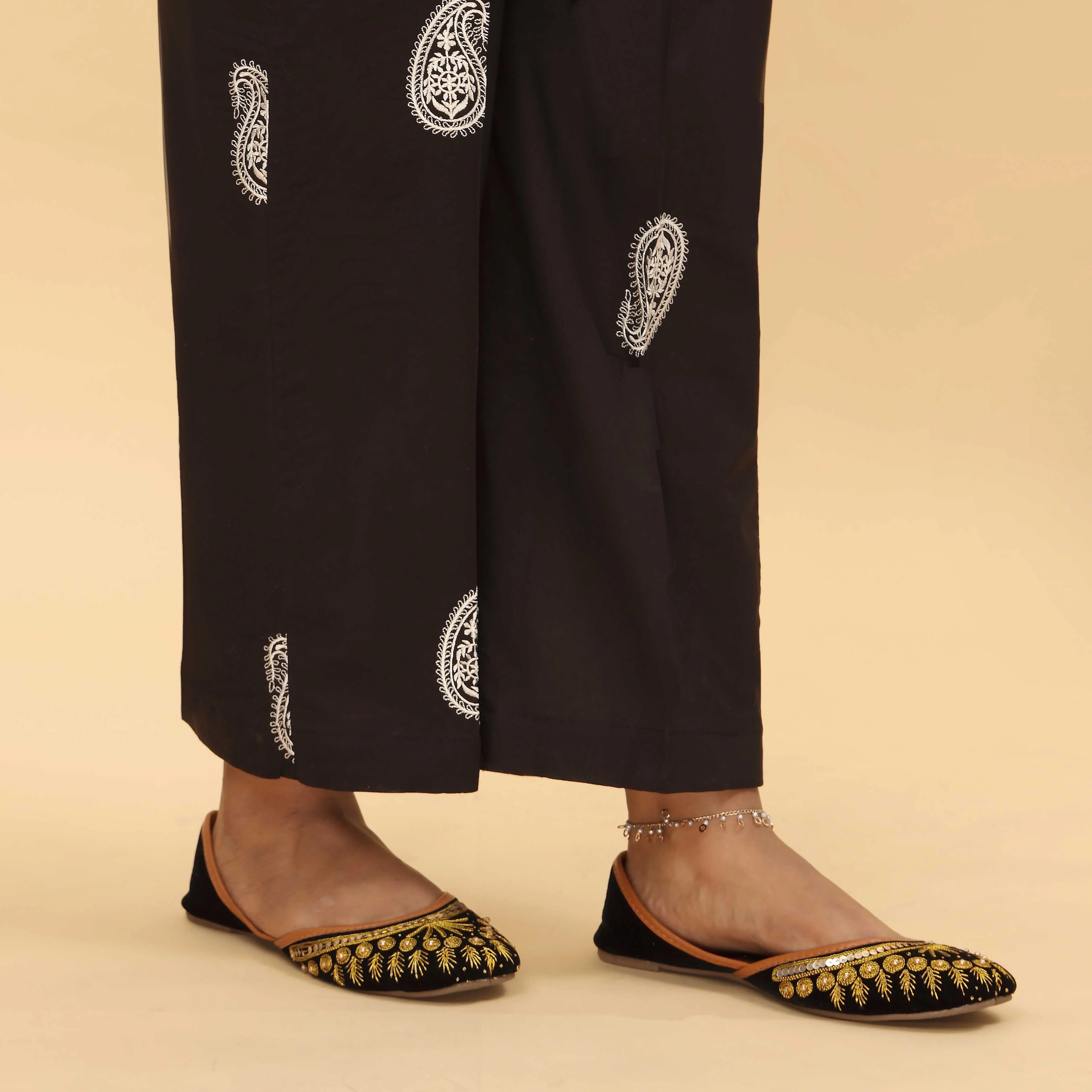 Black Cotton Cambric Trouser PL5022 - Image 2