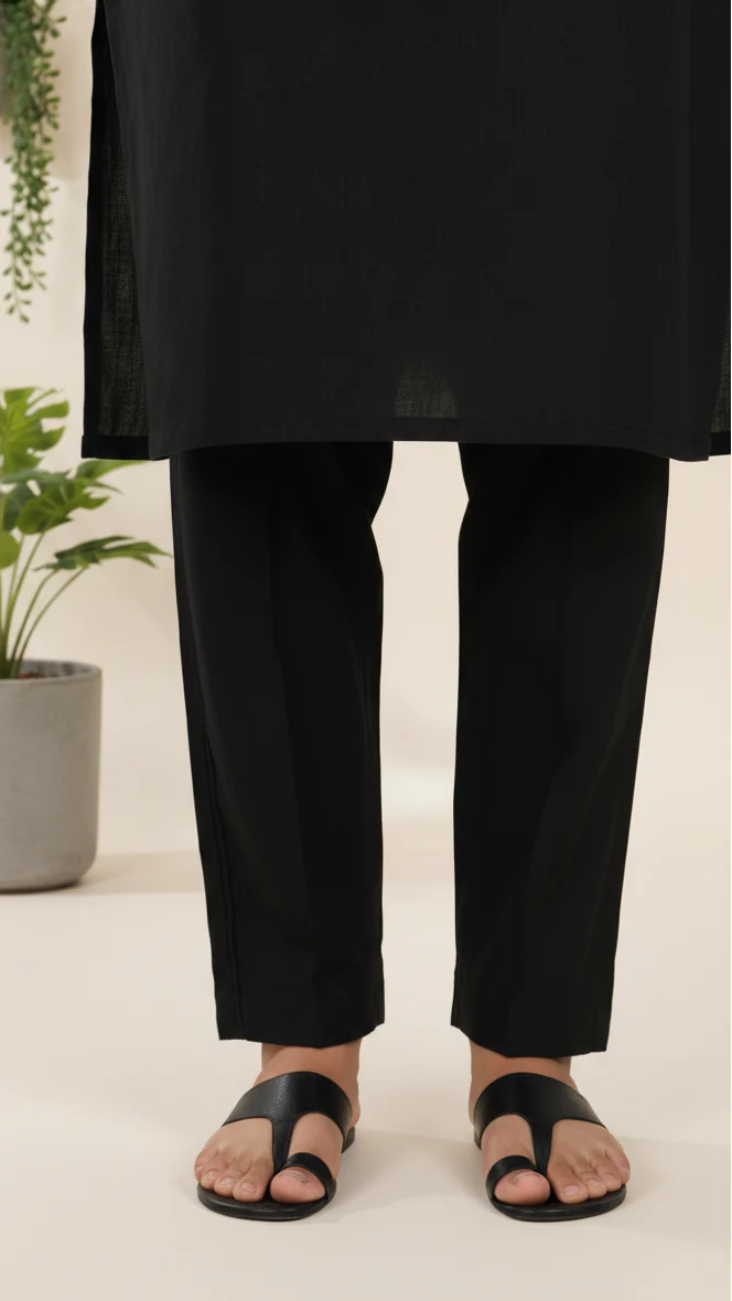 Black Cotton Cambric Trouser PL5104