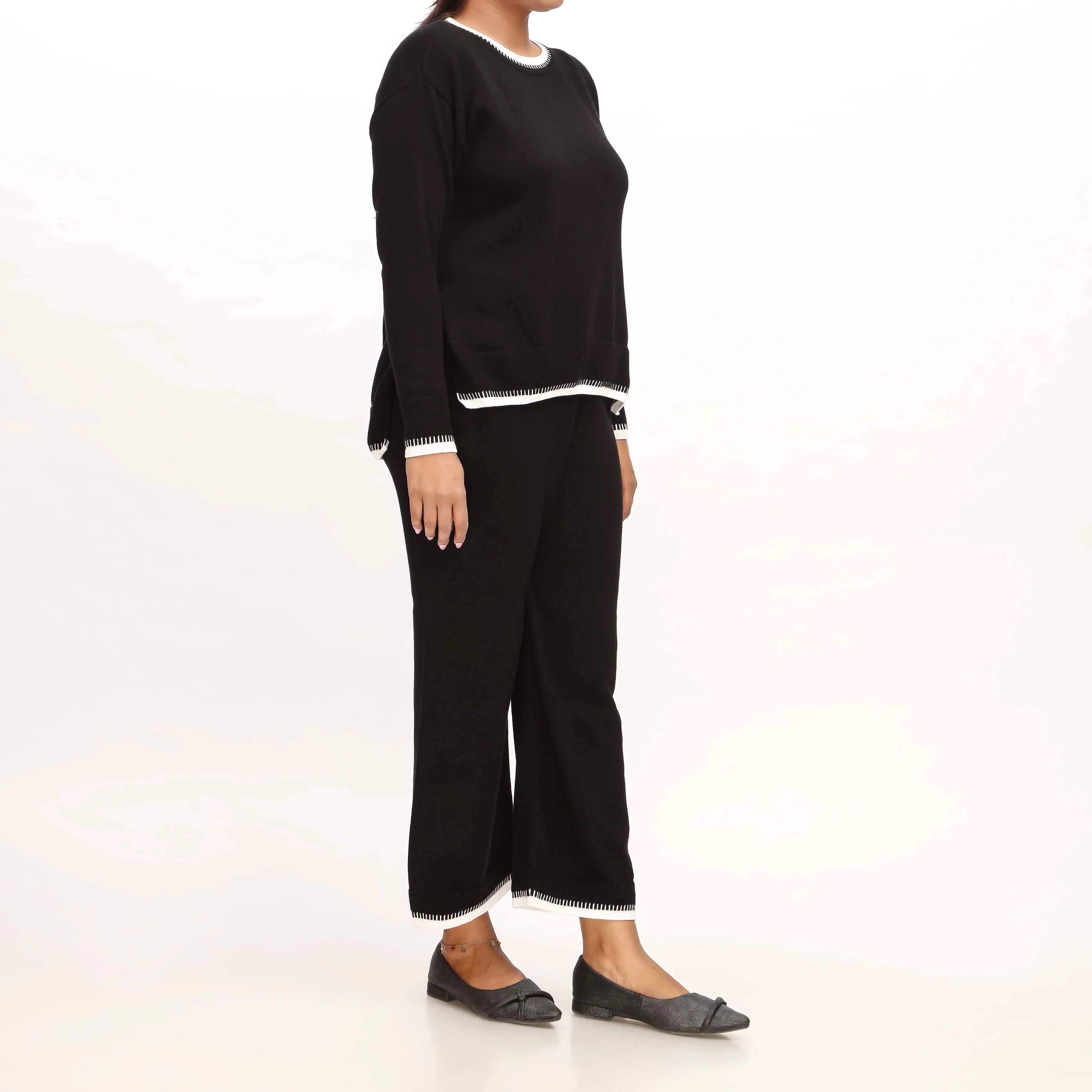 Black Cotton Co-ord Set PW4848 - Image 3