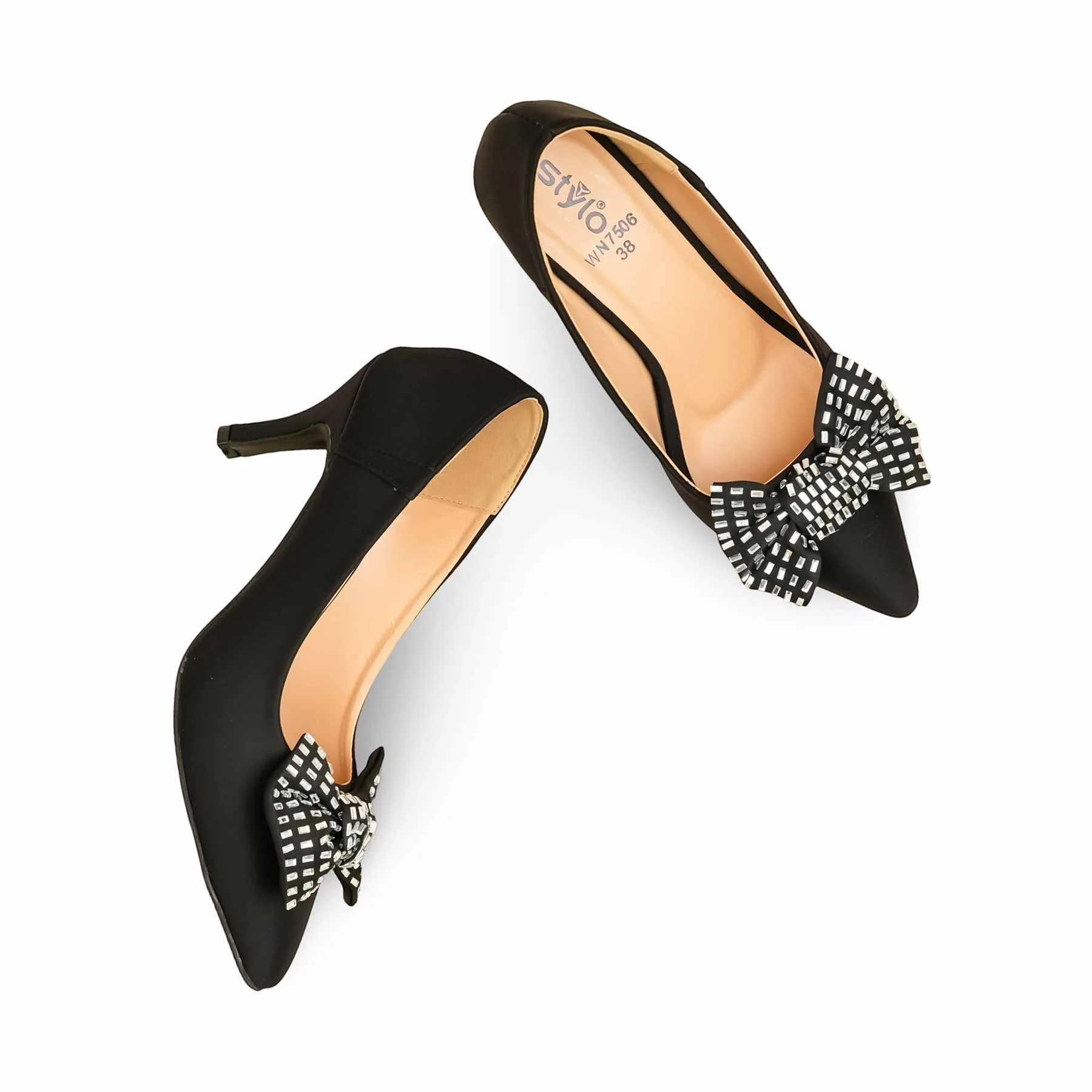 Black Court Shoes For Ladies WN7506 - Image 5