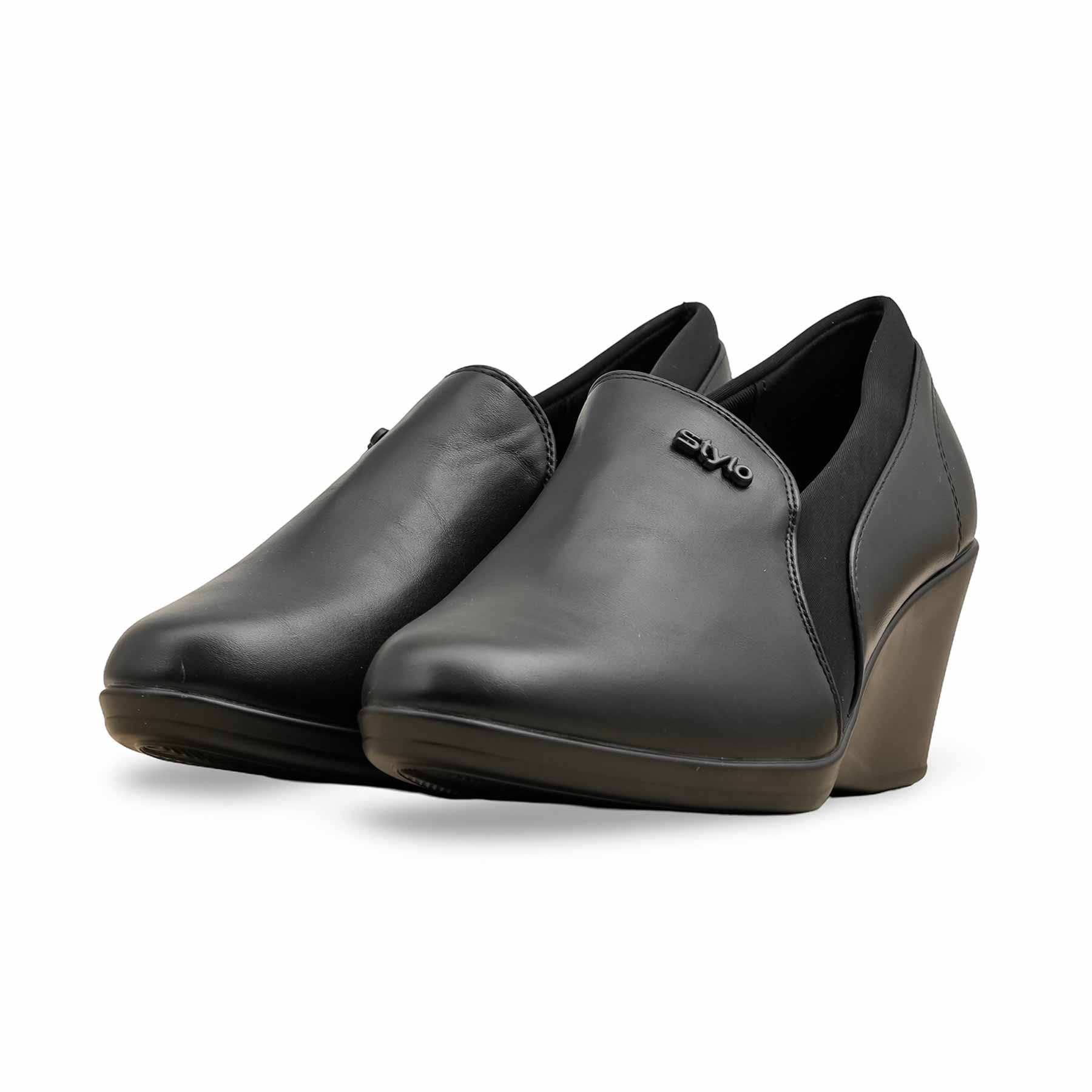 Black Court Shoes For Ladies WN7510 - Image 4