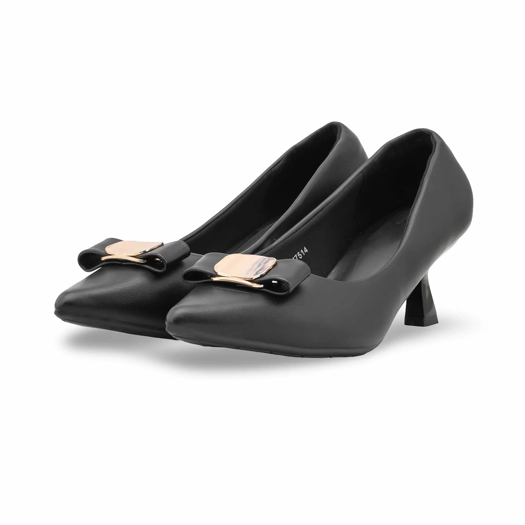 Black Court Shoes For Ladies WN7514 - Image 4