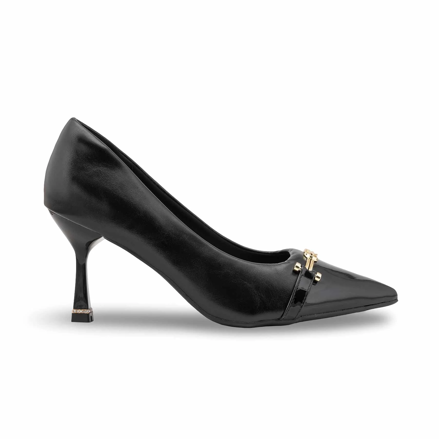 Black Court Shoes For Ladies WN7518 - Image 2