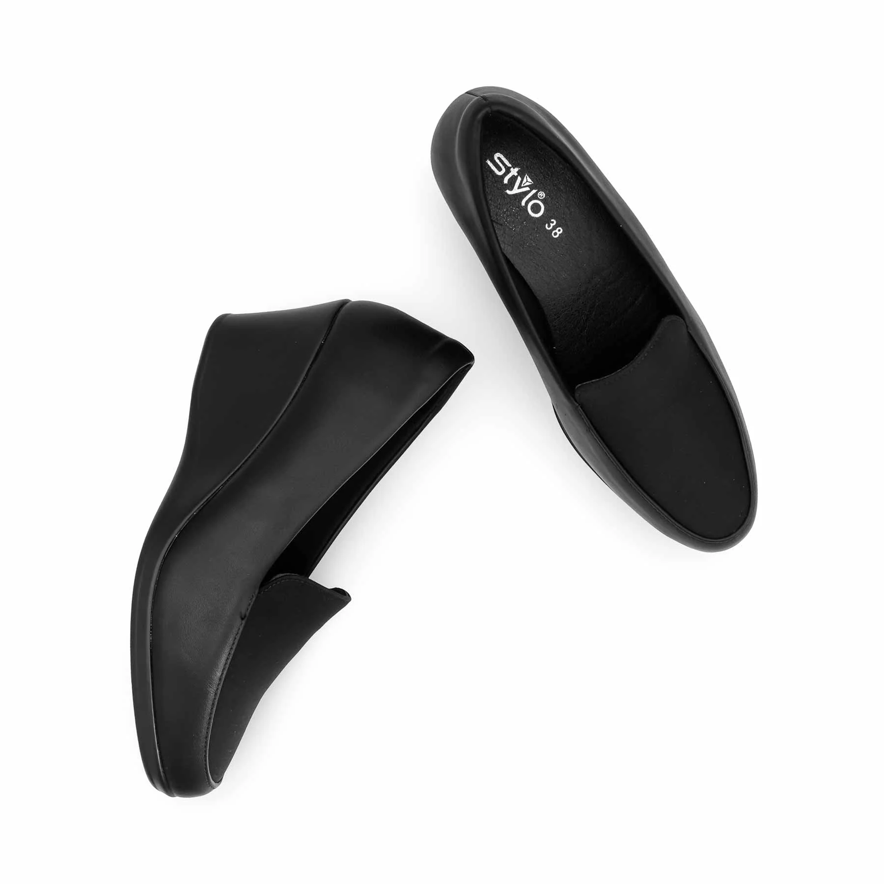 Black Court Shoes For Ladies WN7525 - Image 5