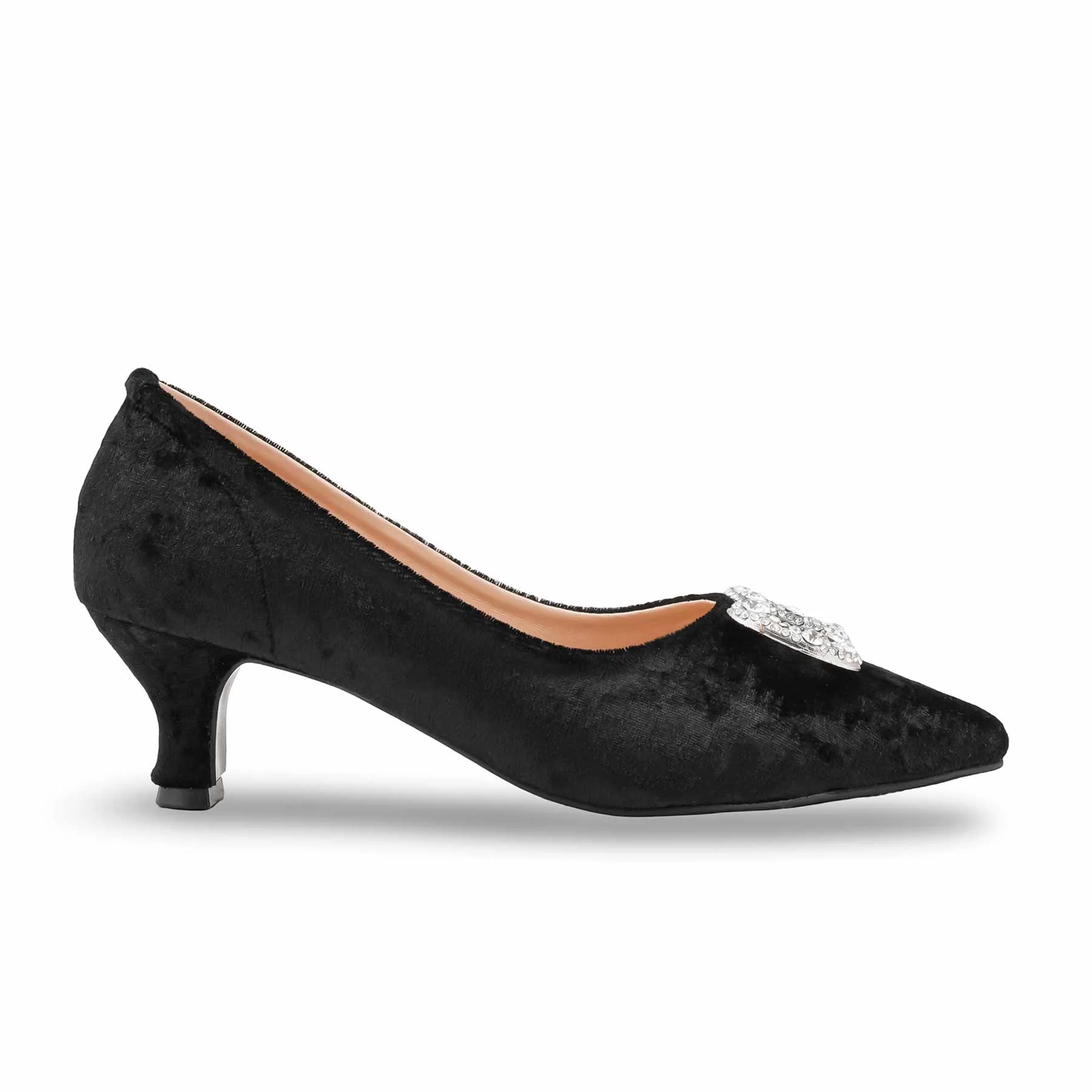 Black Court Shoes For Ladies WN7540 - Image 3