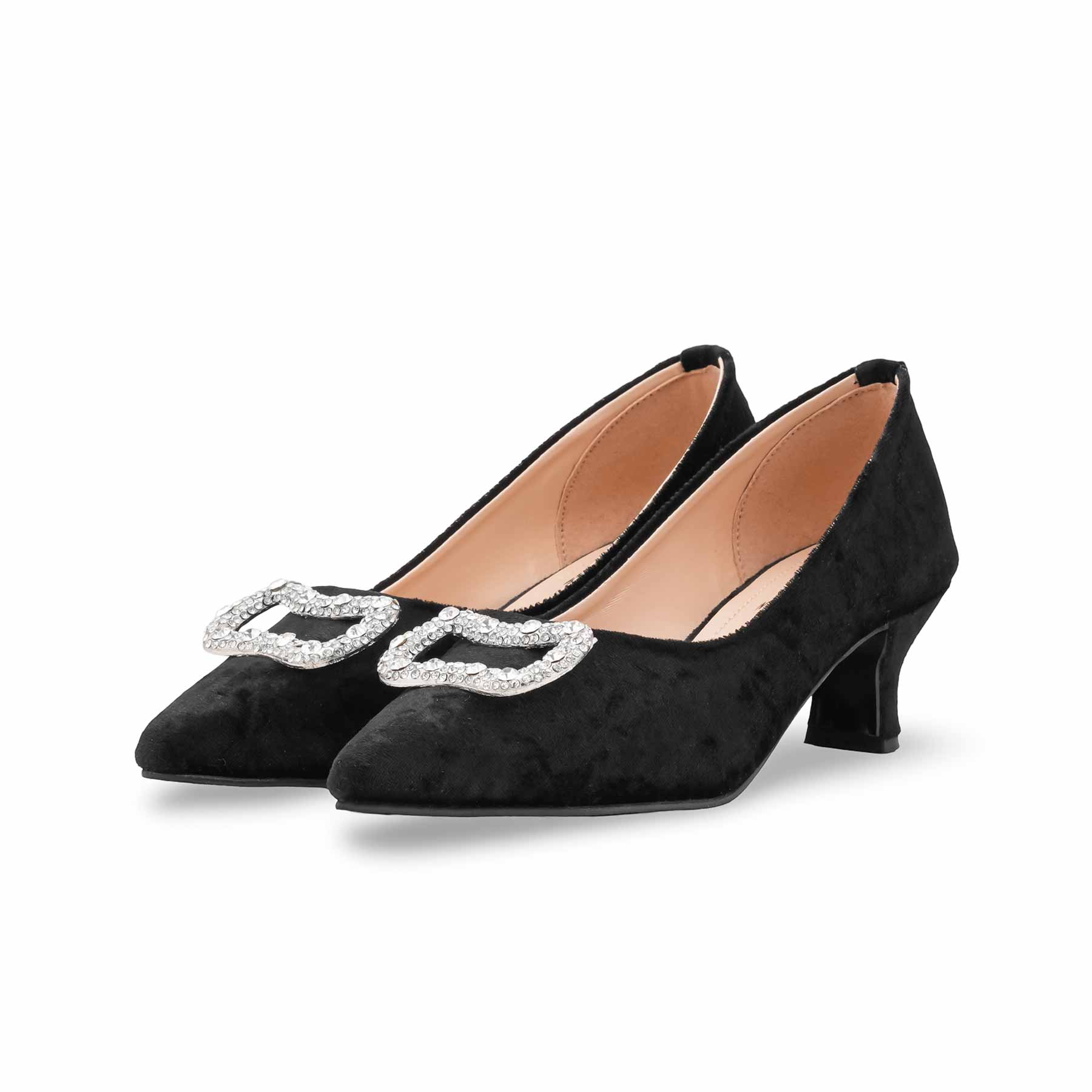 Black Court Shoes For Ladies WN7540 - Image 4