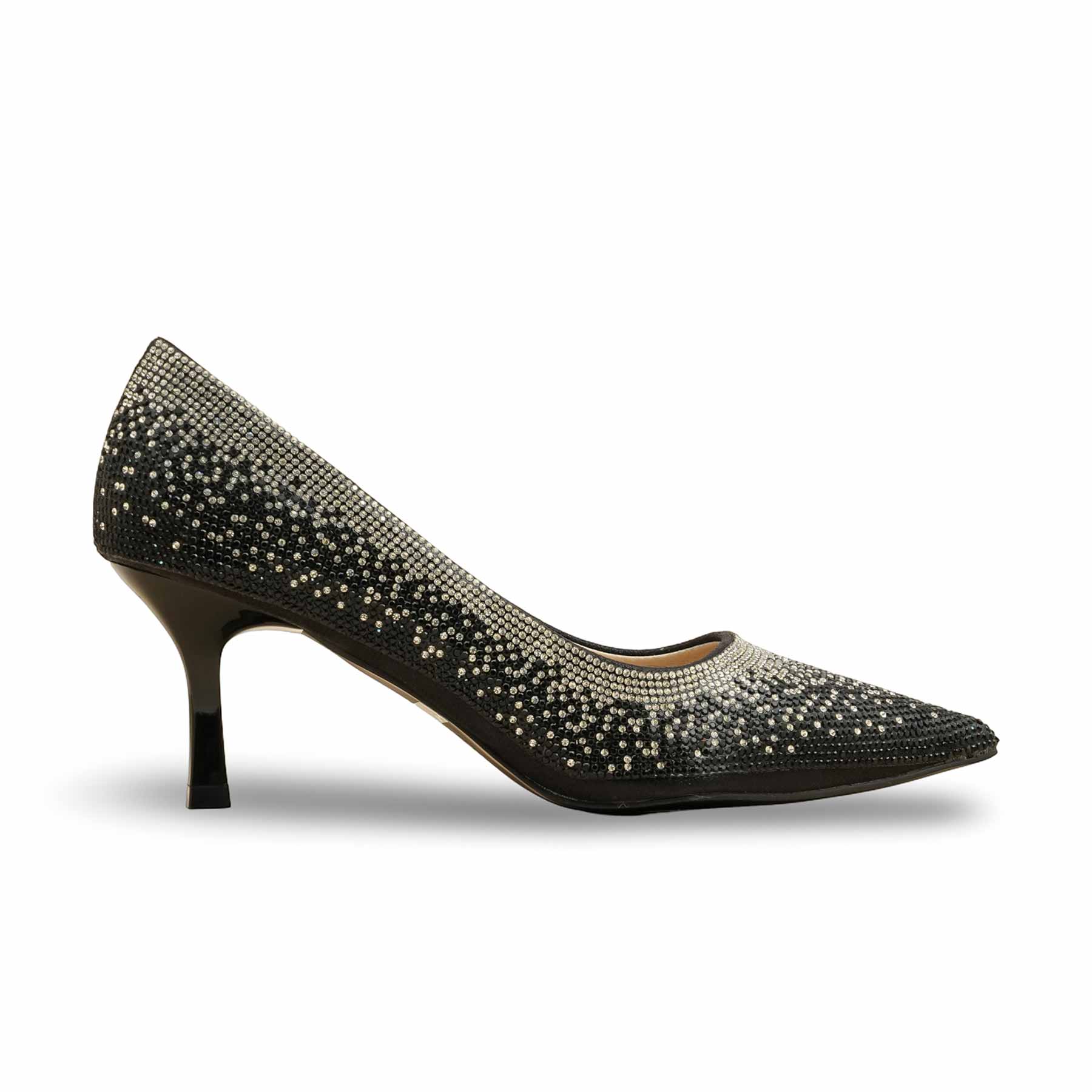 Black Fancy Bridal Court Shoes WN7543 - Image 3