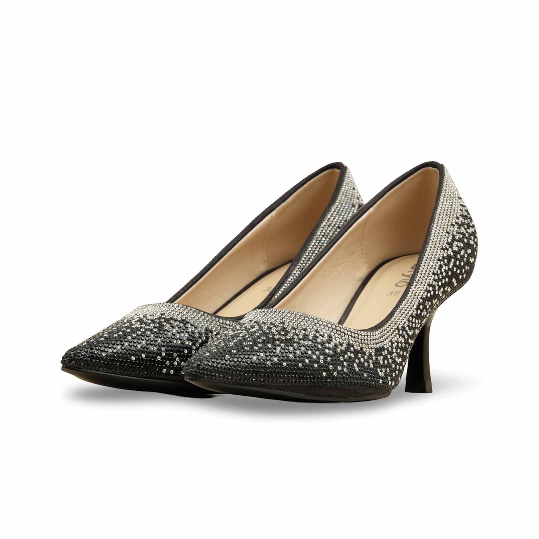 Black Fancy Bridal Court Shoes WN7543 - Image 4