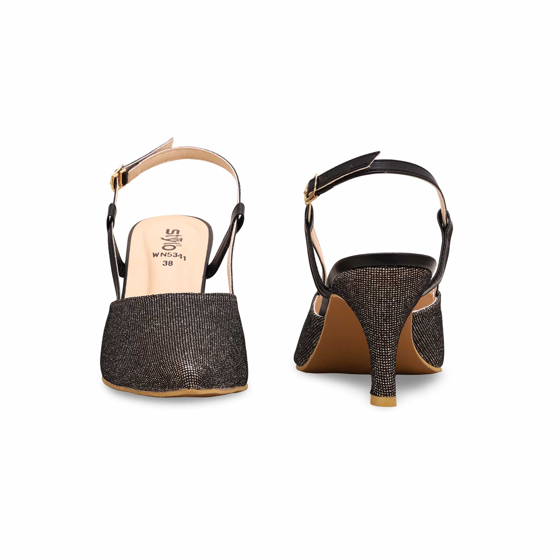 Black Court Shoes For Women WN5341 - Image 4