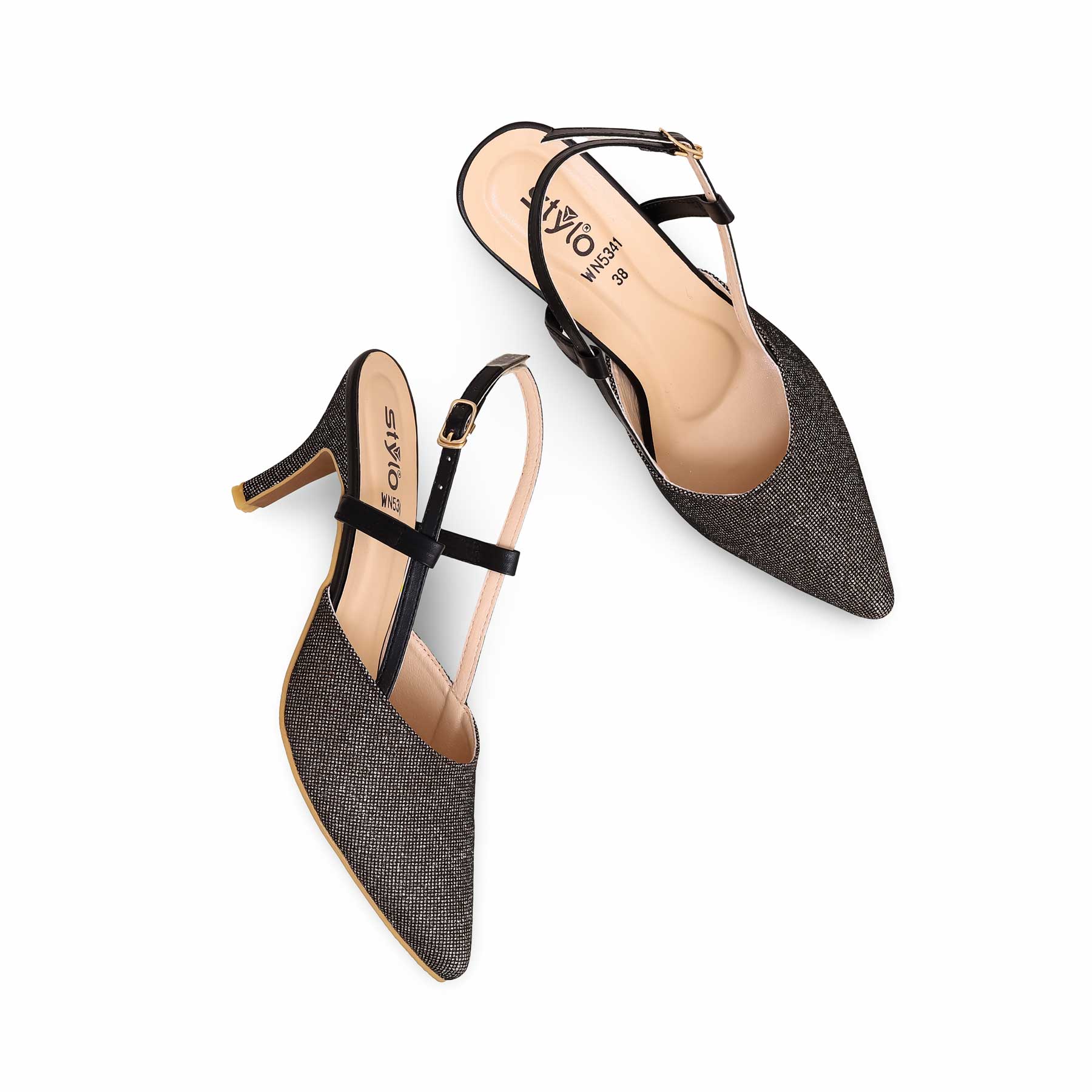 Black Court Shoes For Women WN5341 - Image 5