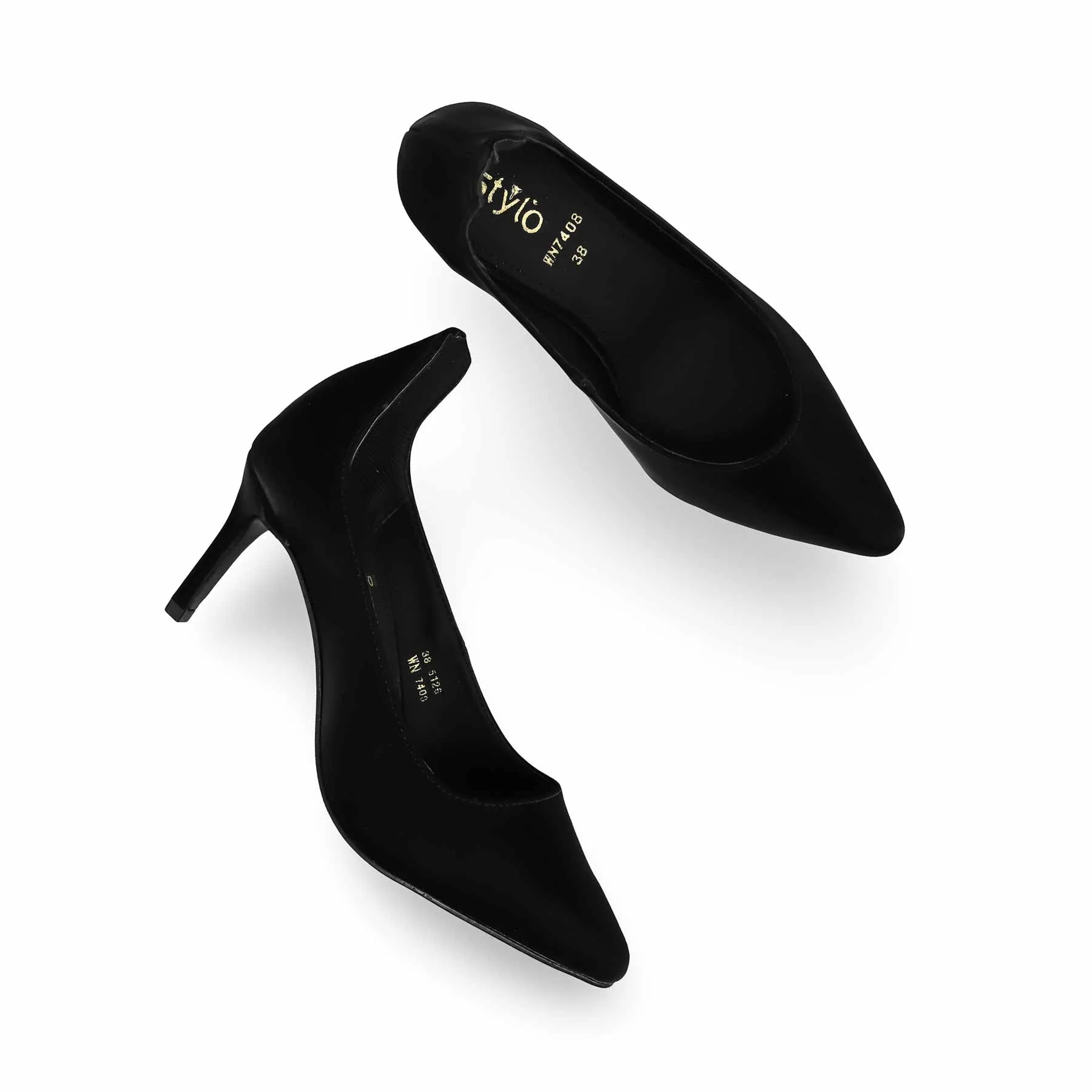 Black Court Shoes for Women WN7408 - Image 5