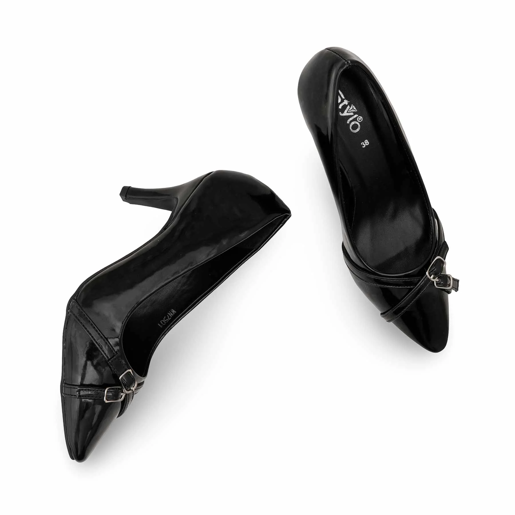 Black Court Shoes For Women WN7501 - Image 6