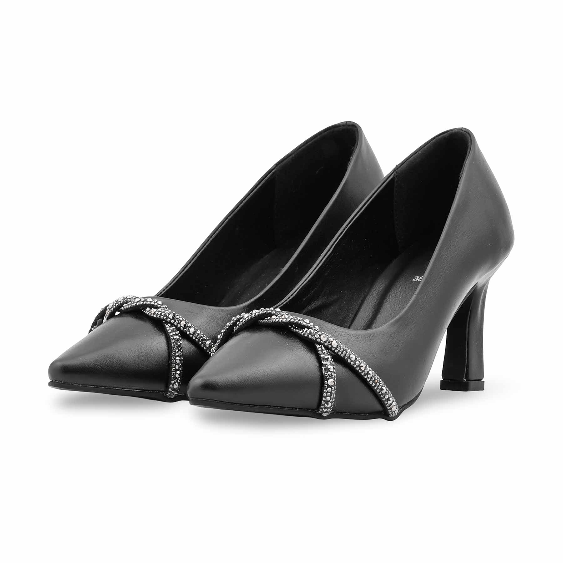 Black Court Shoes For Women WN7503 - Image 3