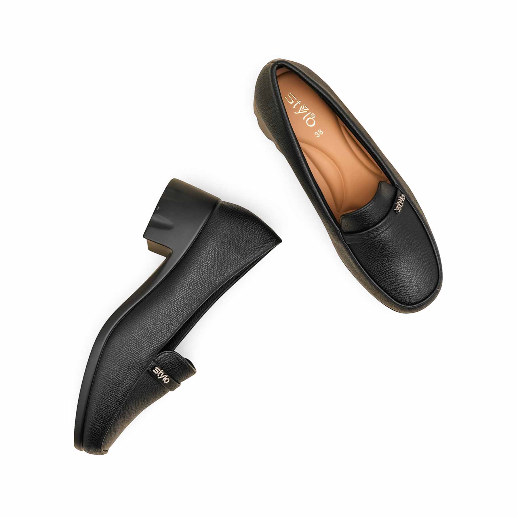 Black Court Shoes For Women WN7508 - Image 6