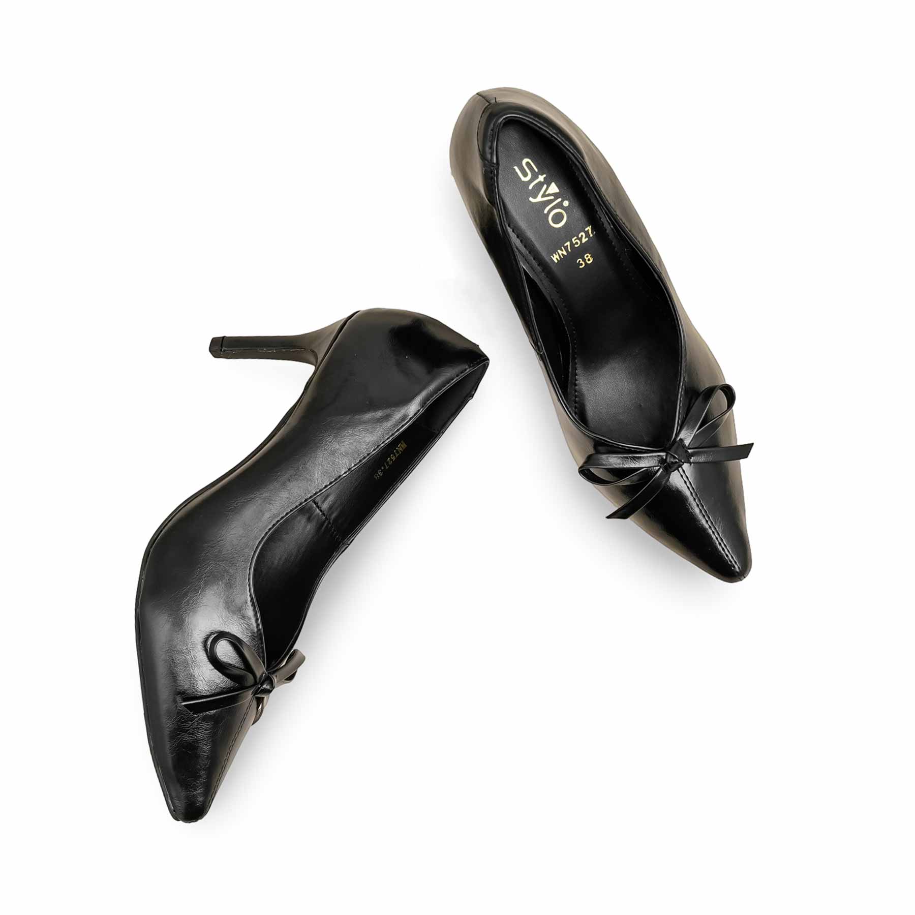 Black Court Shoes For Women WN7527 - Image 5