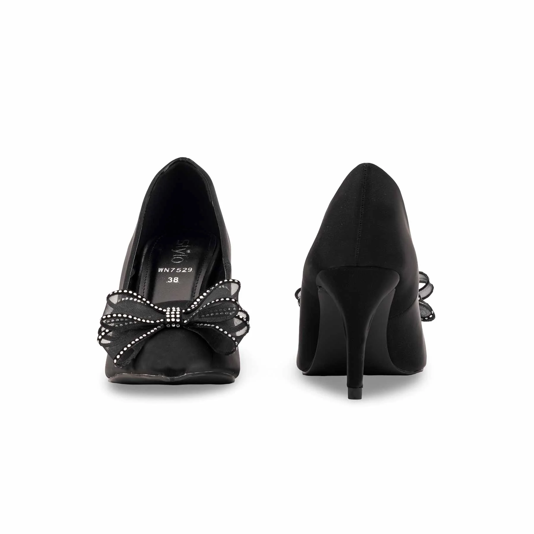 Black Court Shoes For Women WN7529 - Image 4