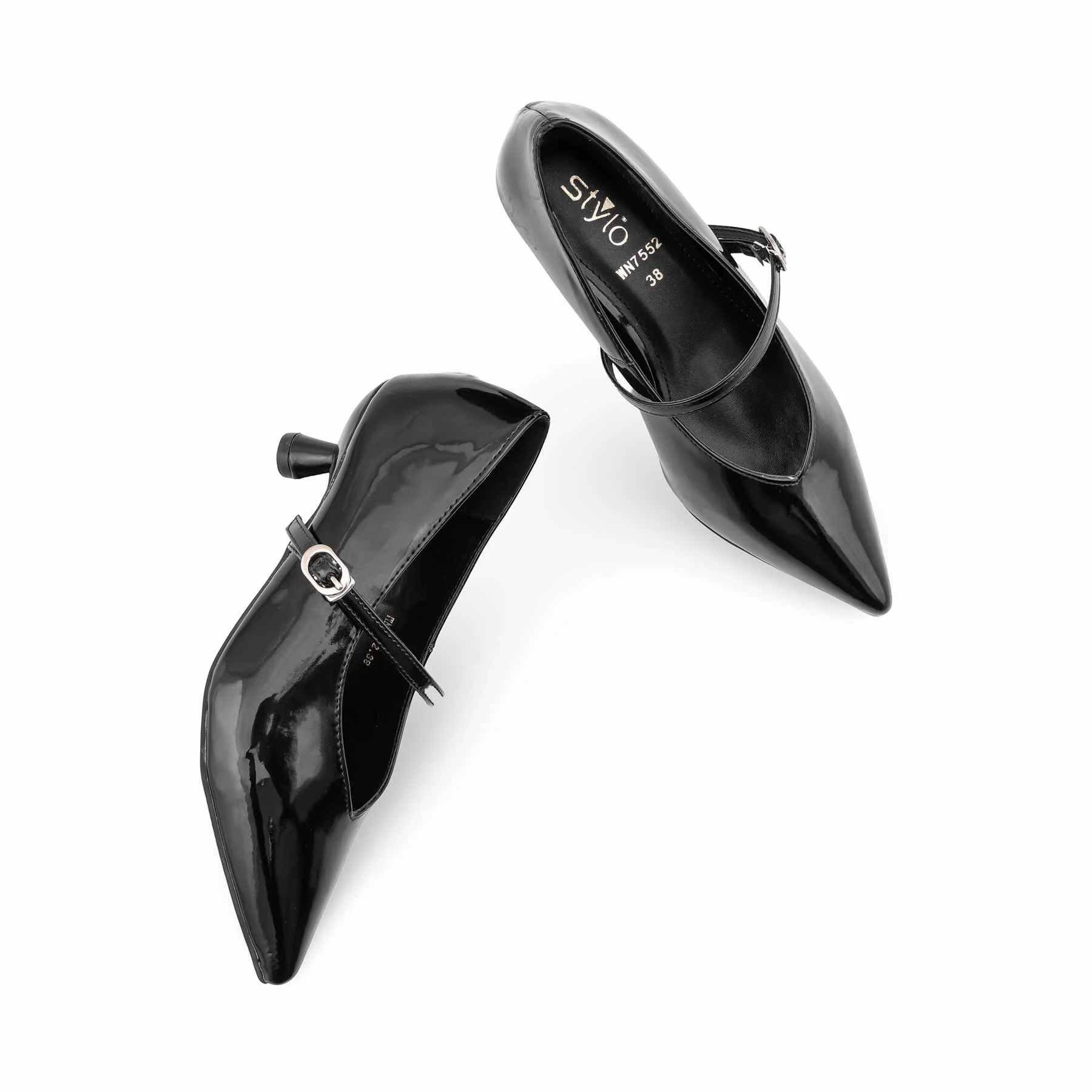 Black Court Shoes For Women WN7552 - Image 5