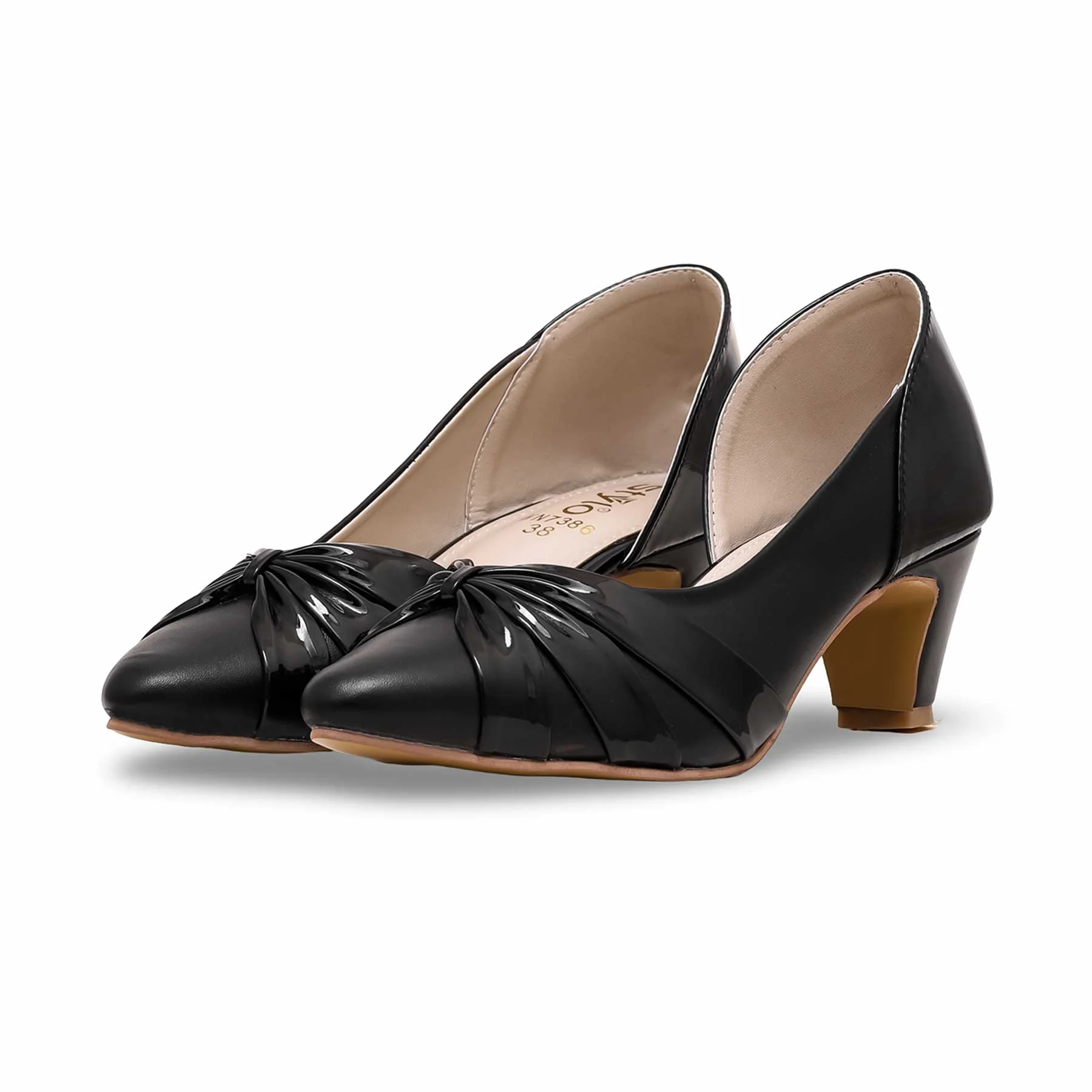 Black Court Shoes WN7386 - Image 2