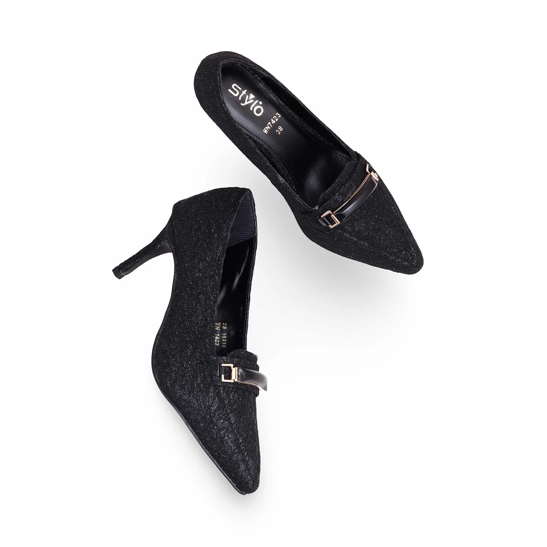 Black Court Shoes WN7423 - Image 4