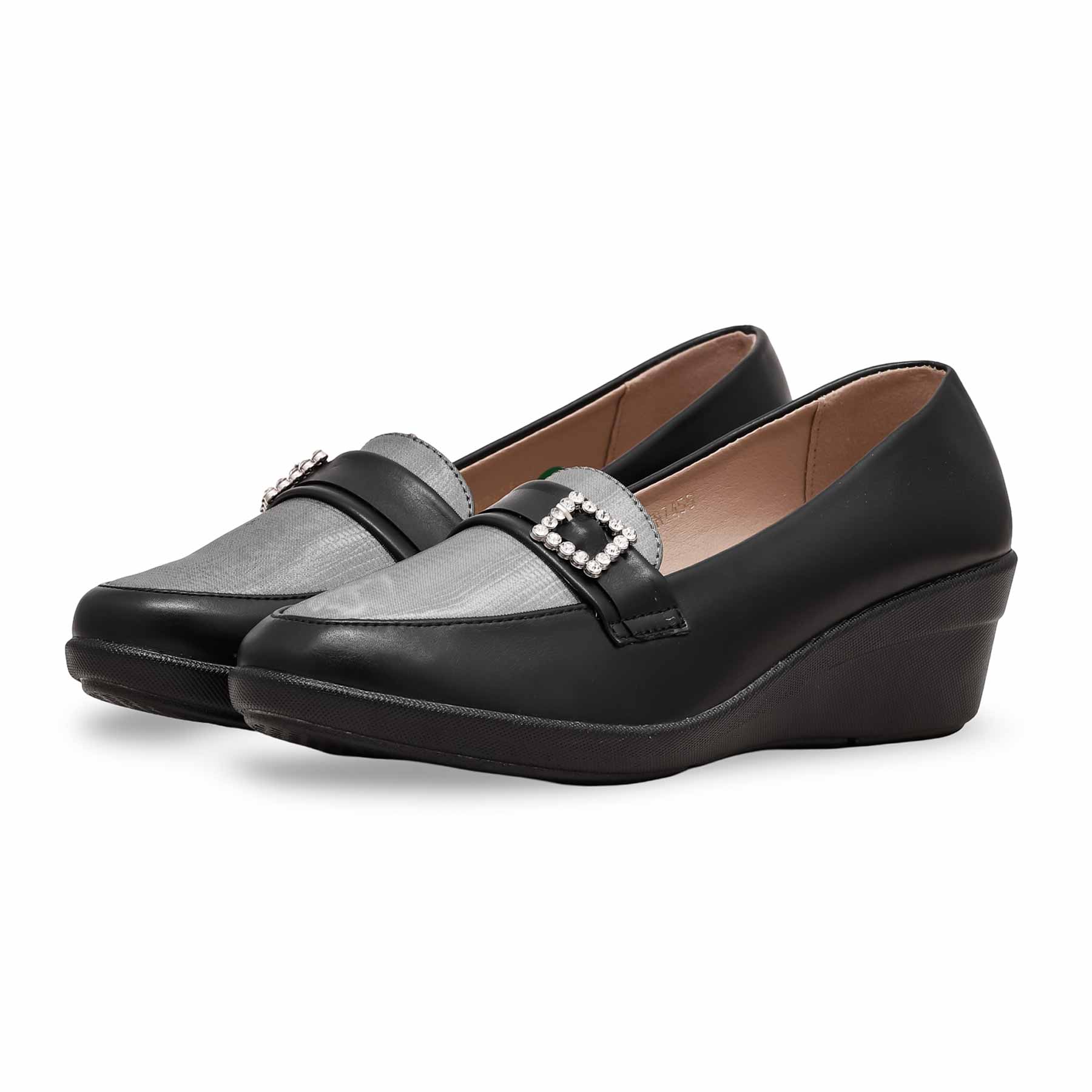 Black Court Shoes WN7456 - Image 2
