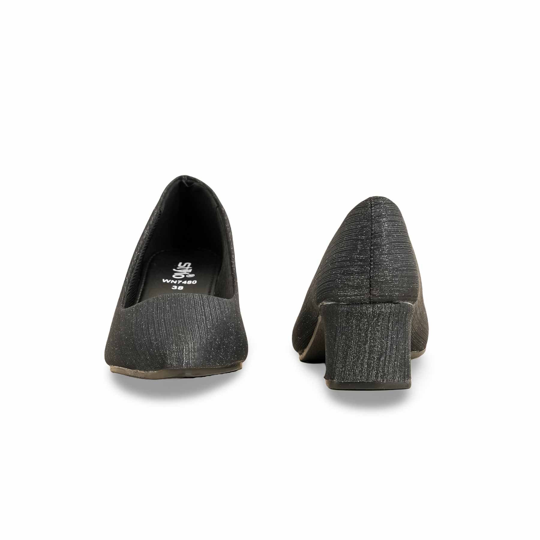 Black Court Shoes WN7480 - Image 3
