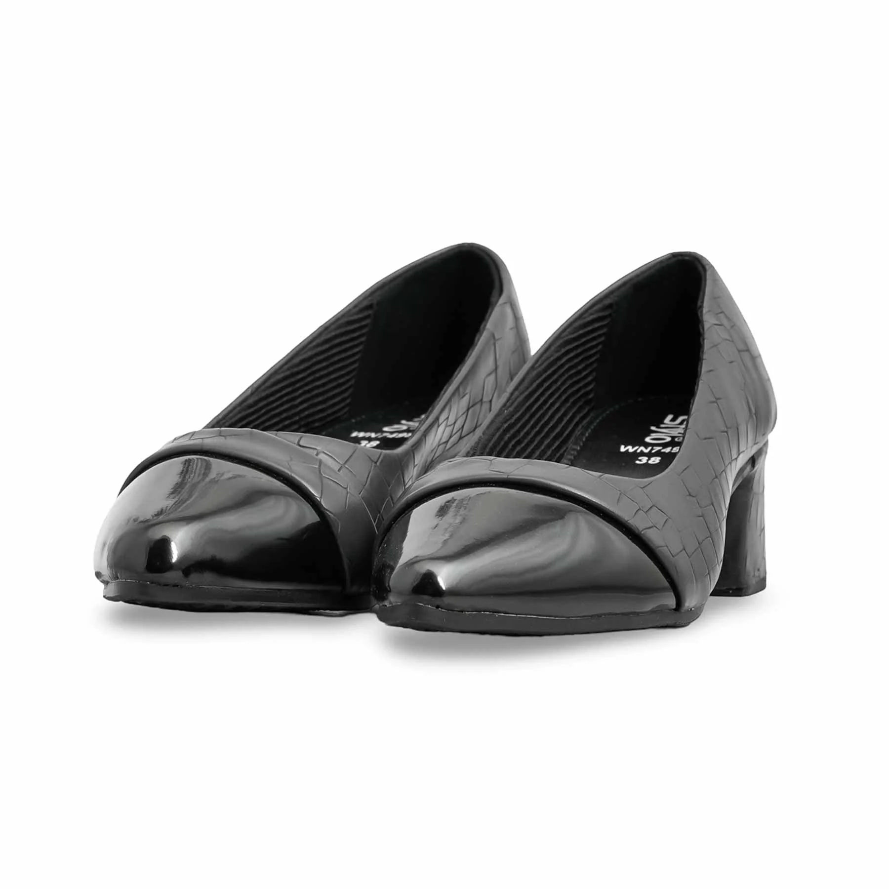 Black Court Shoes WN7498 - Image 3