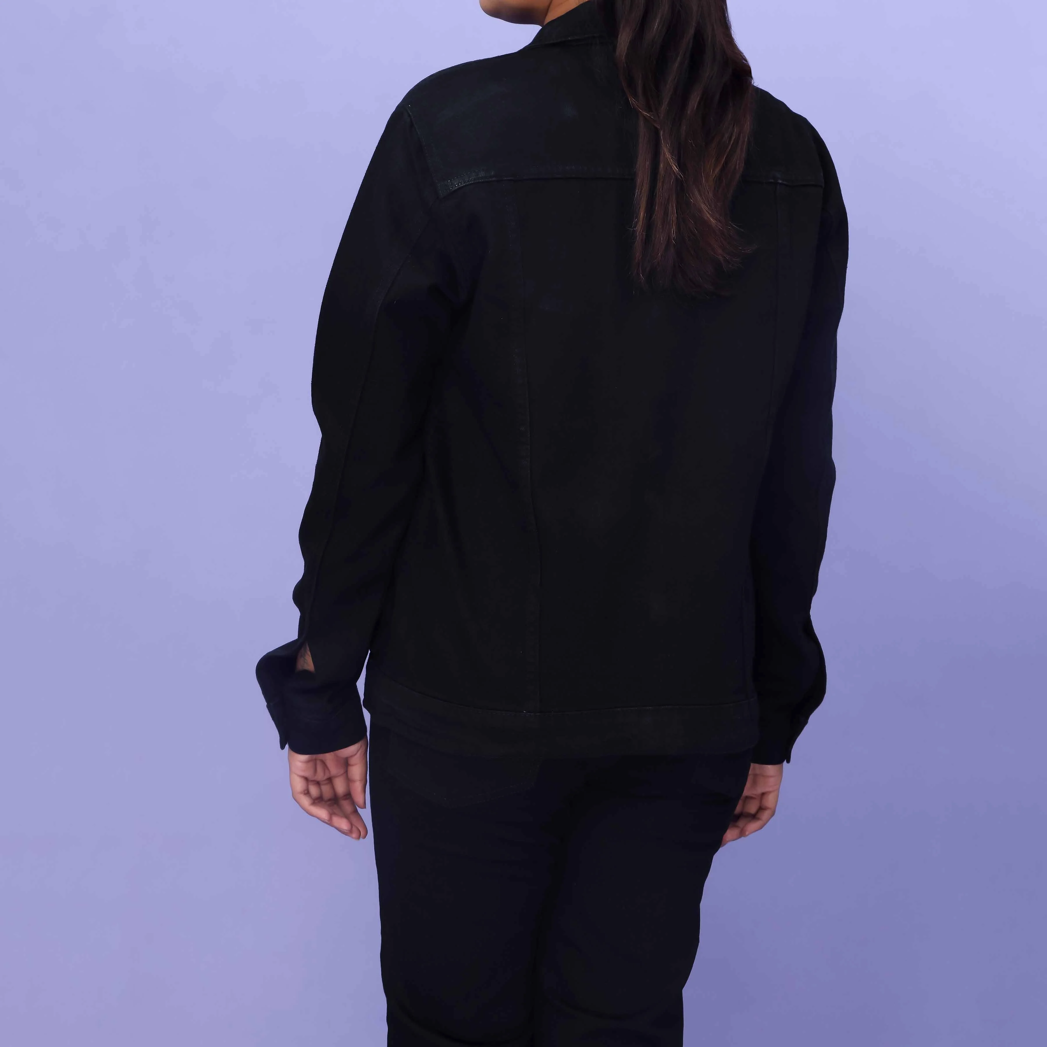Black Denim Jacket PW4287 - Image 3