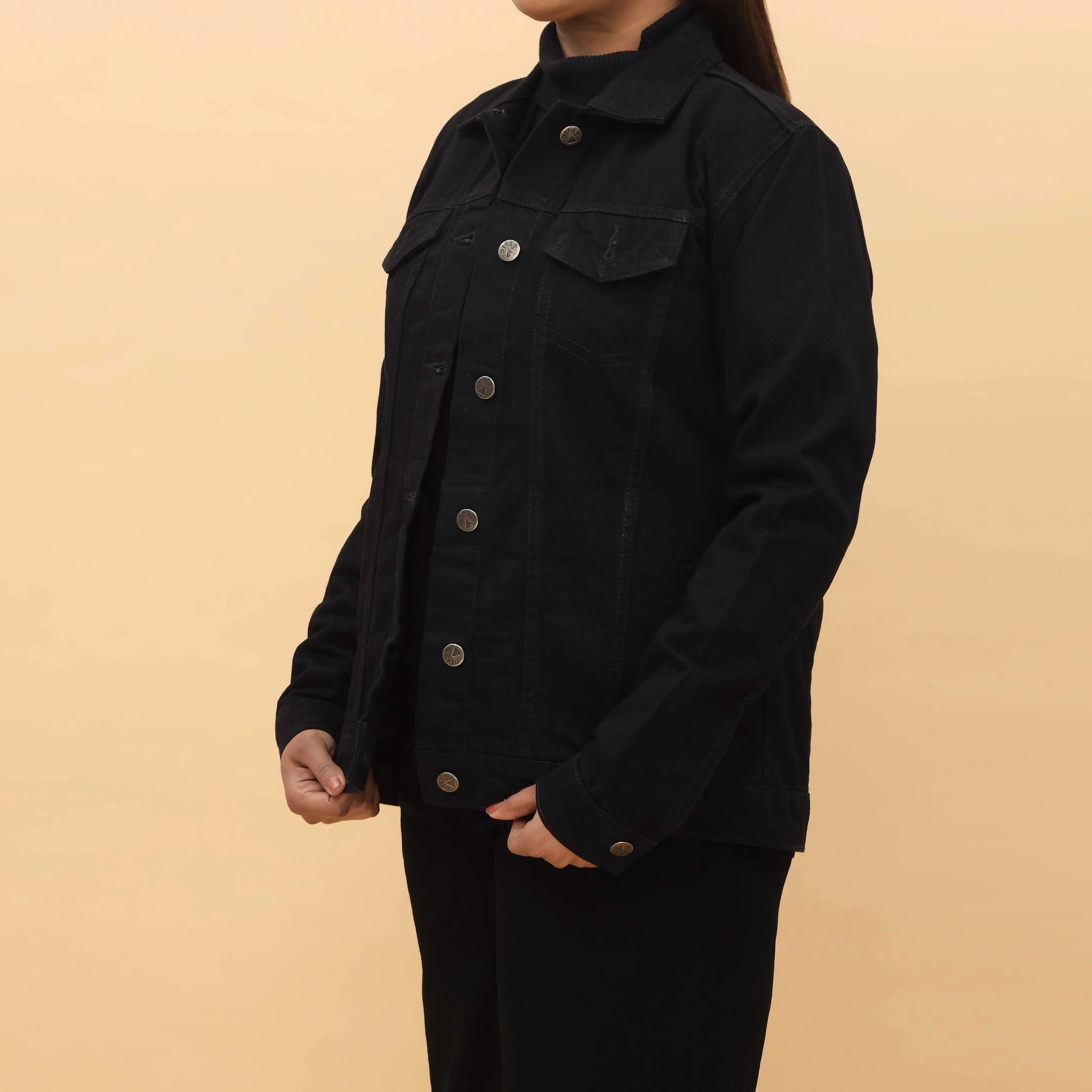 Black Denim Jacket PW4289 - Image 2