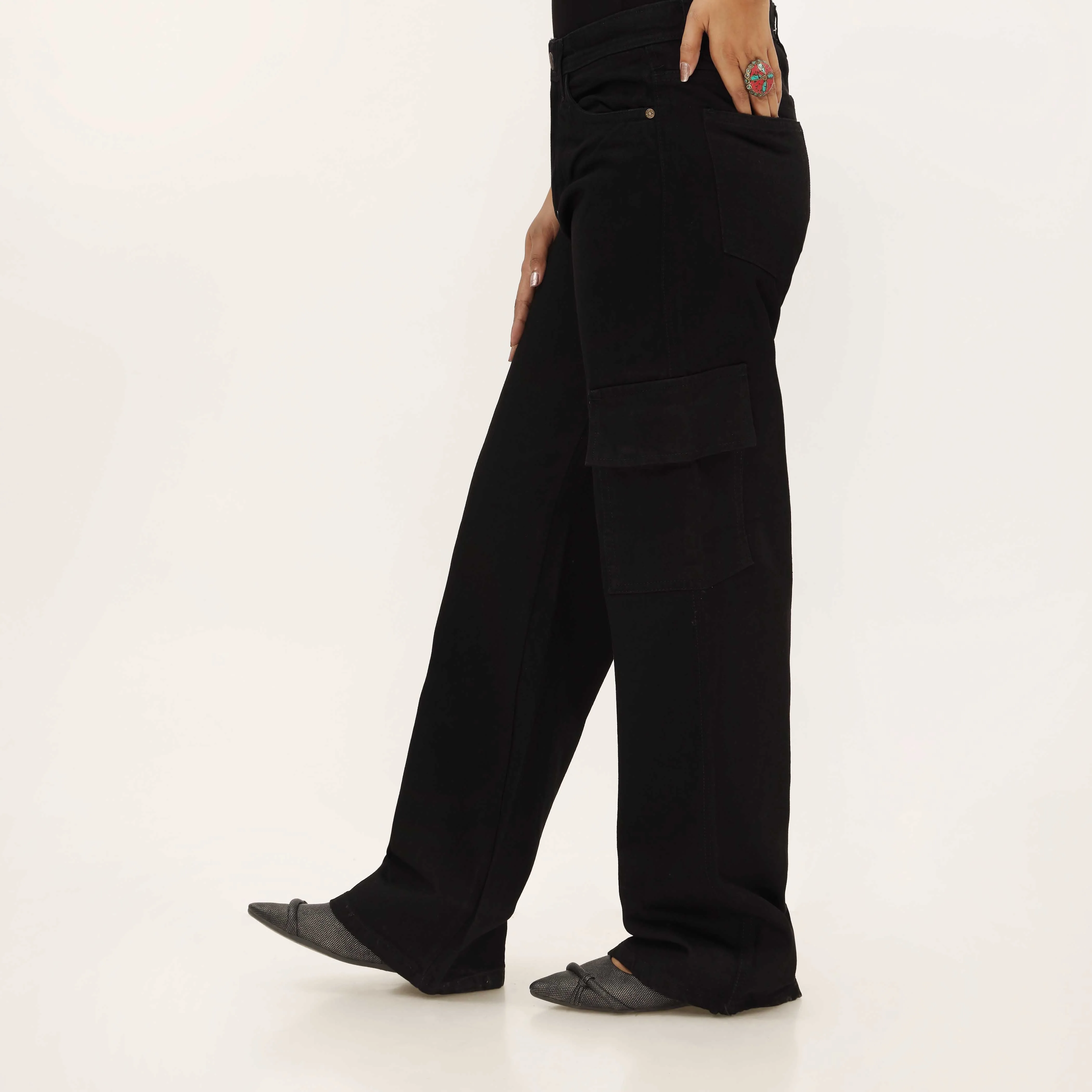 Black Denim Pant PP5014 - Image 2