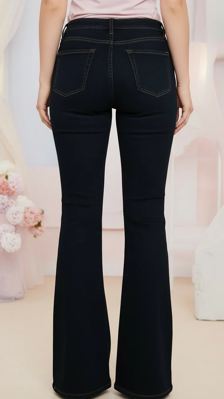 Black Denim Pant PP6087 - Image 2