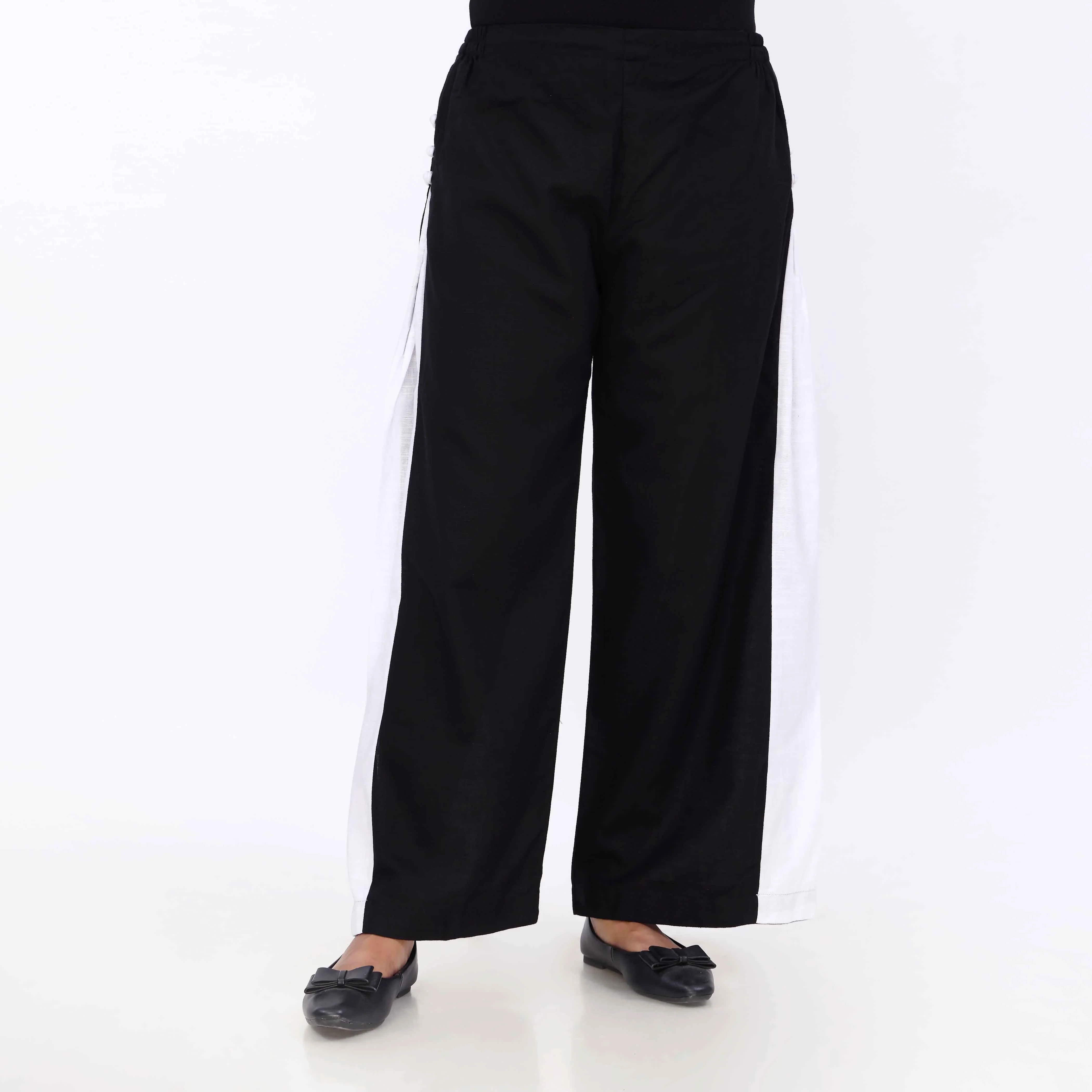 Black Dyed Khaddar Trouser PL5139 - Image 2