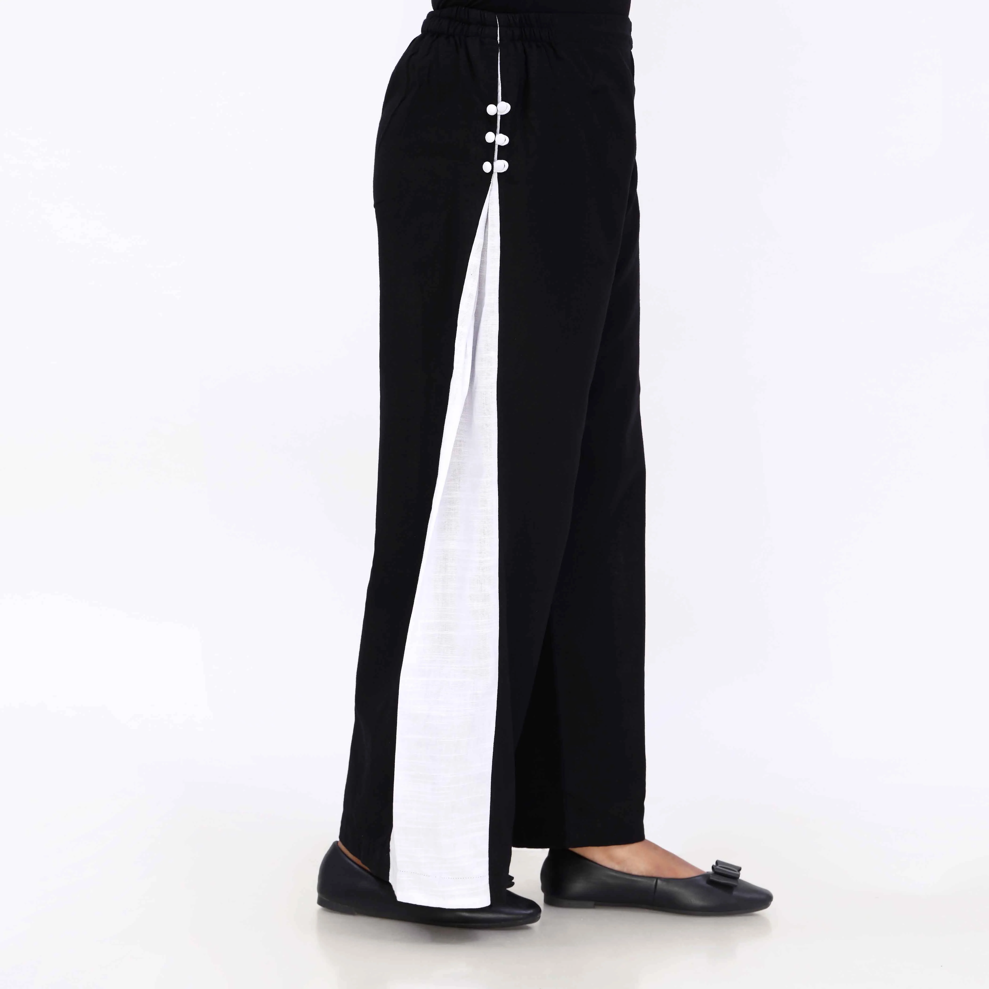 Black Dyed Khaddar Trouser PL5139 - Image 4
