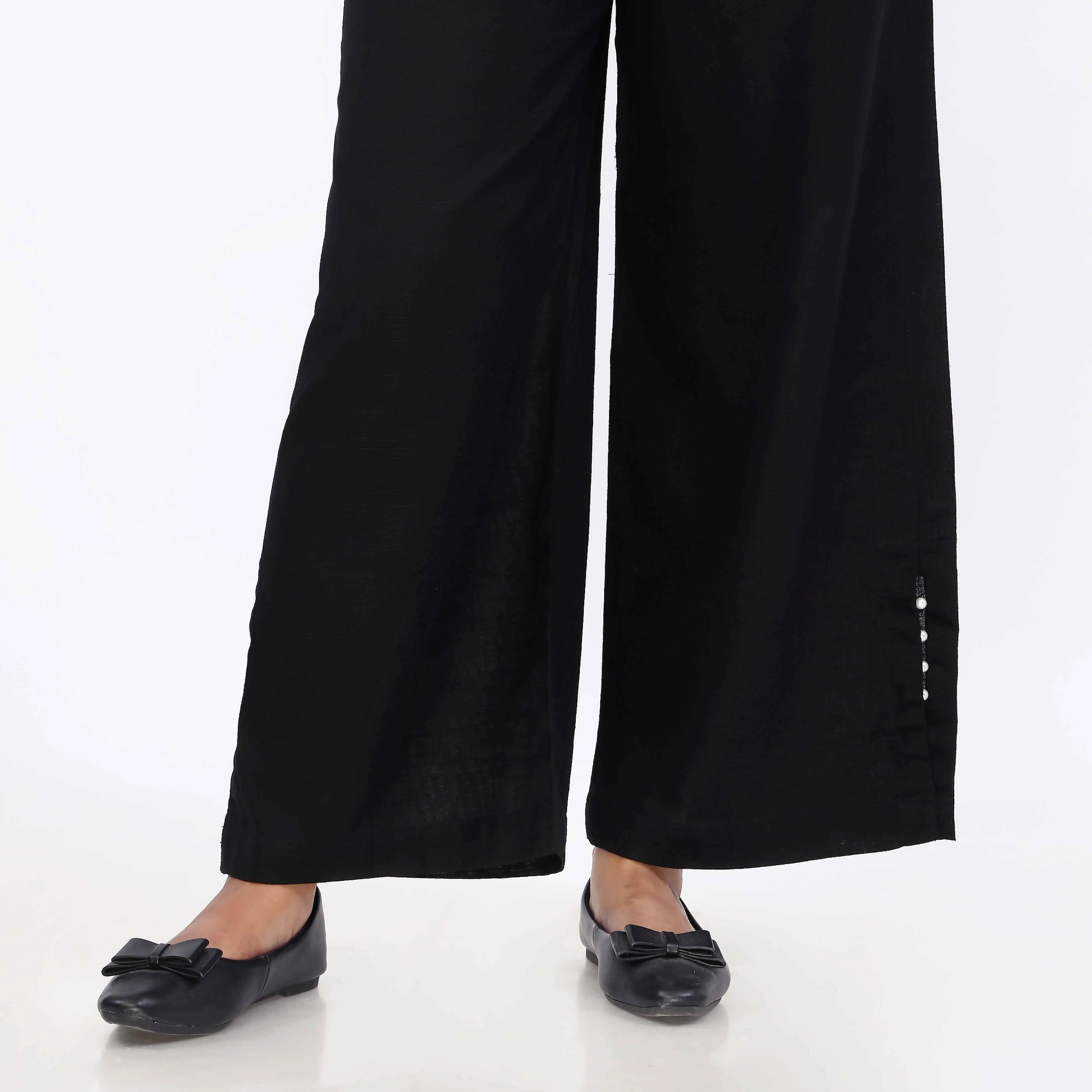 Black Dyed Khaddar Trouser PL5145 - Image 2