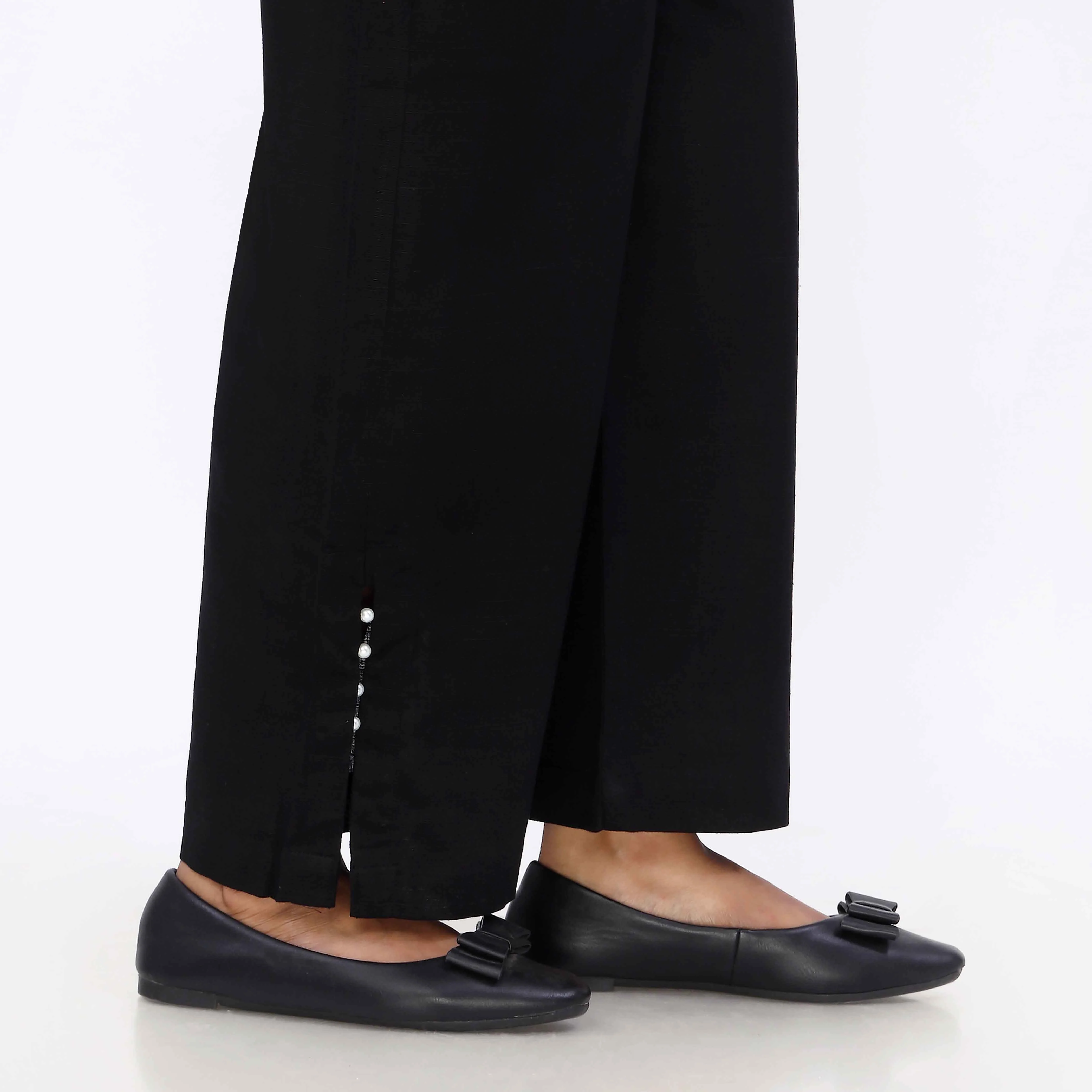 Black Dyed Khaddar Trouser PL5145 - Image 3