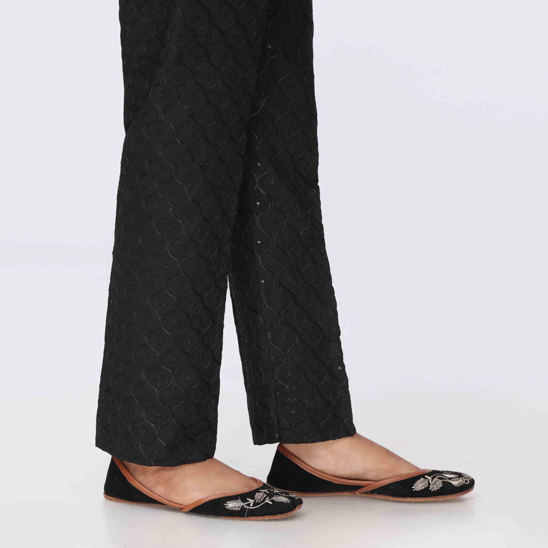 Black Embroidered Cambric Trouser PS3565 - Image 2