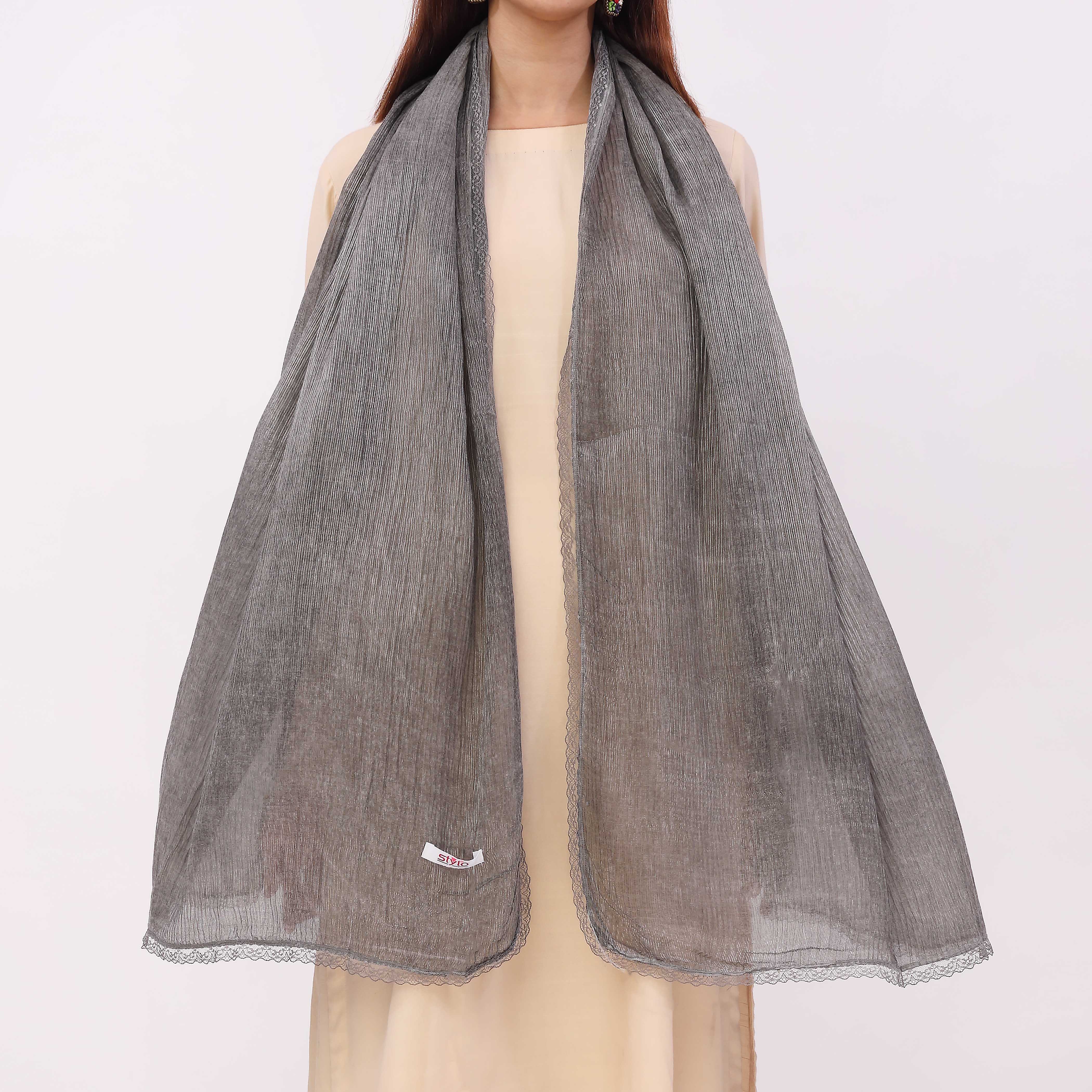 Black Embroidered Stole PD5313 - Image 3