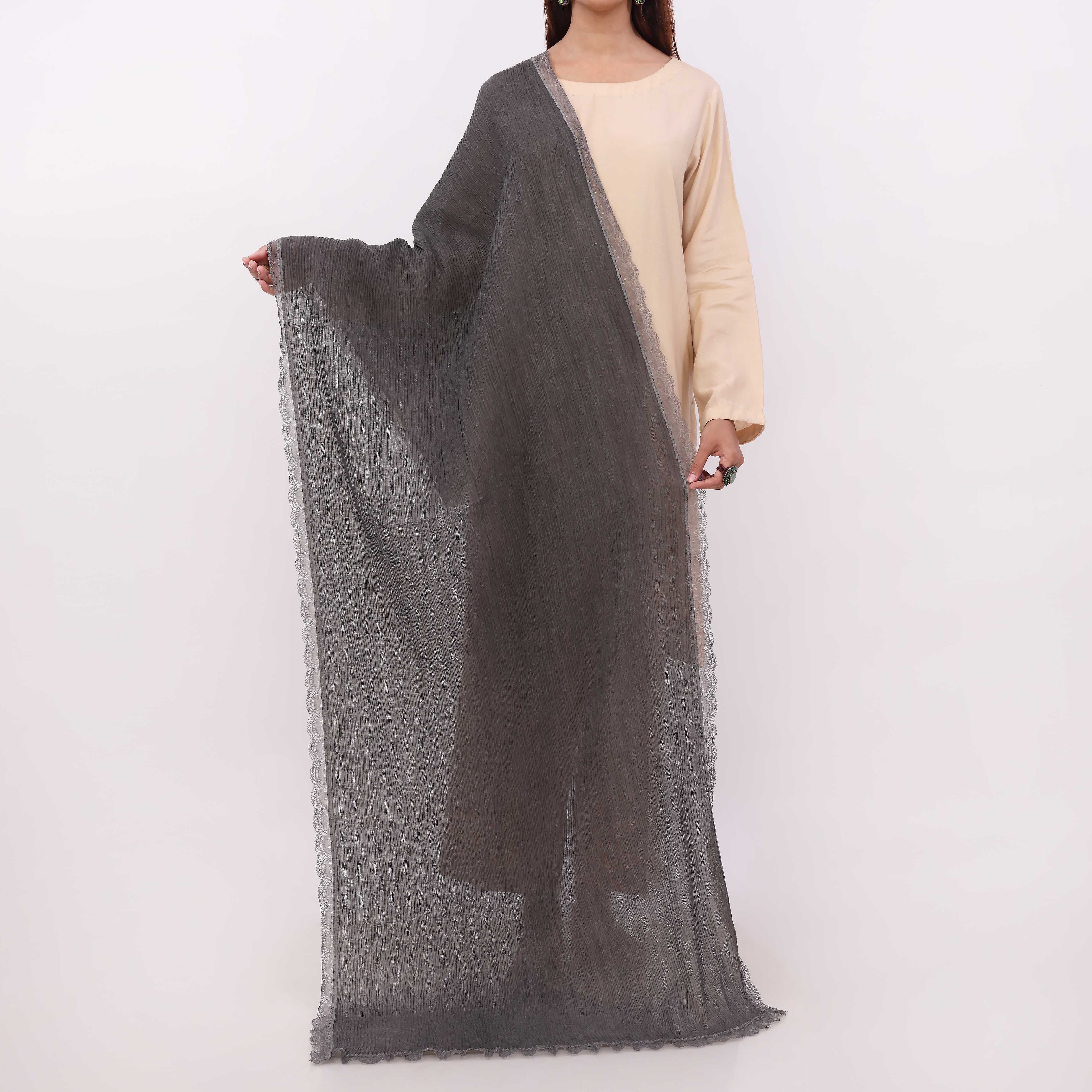 Black Embroidered Stole PD5322 - Image 2