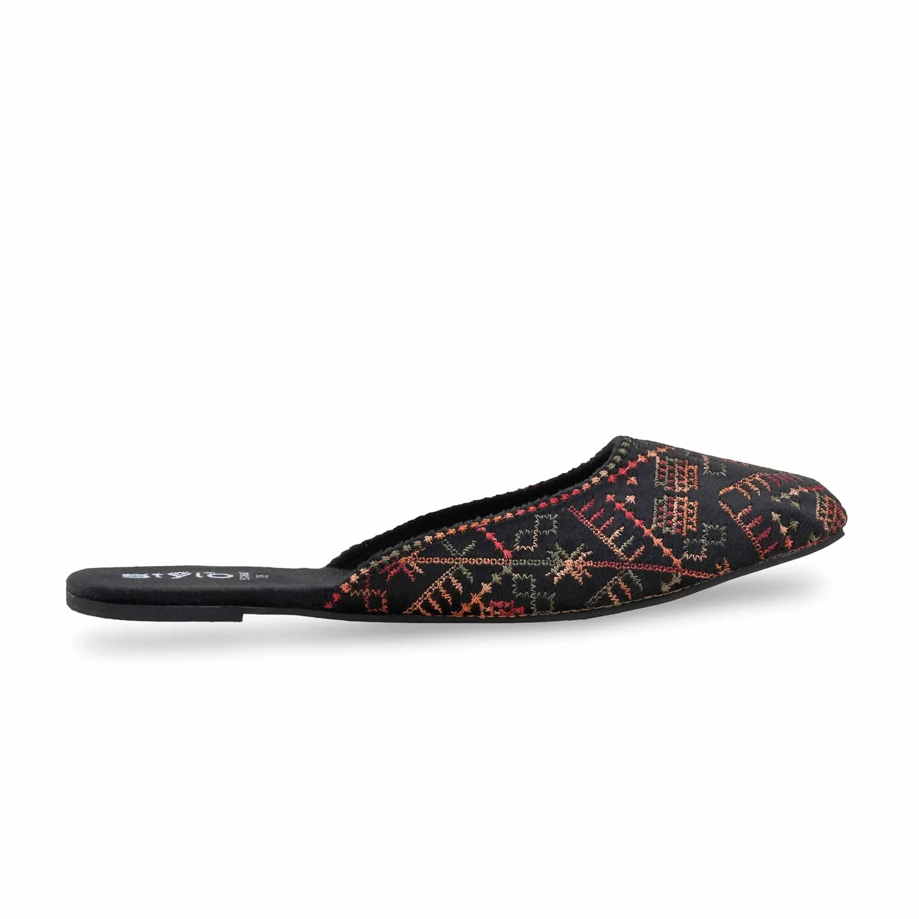 Black Ethnic Back Open Khussa For Women EC8602 - Image 2