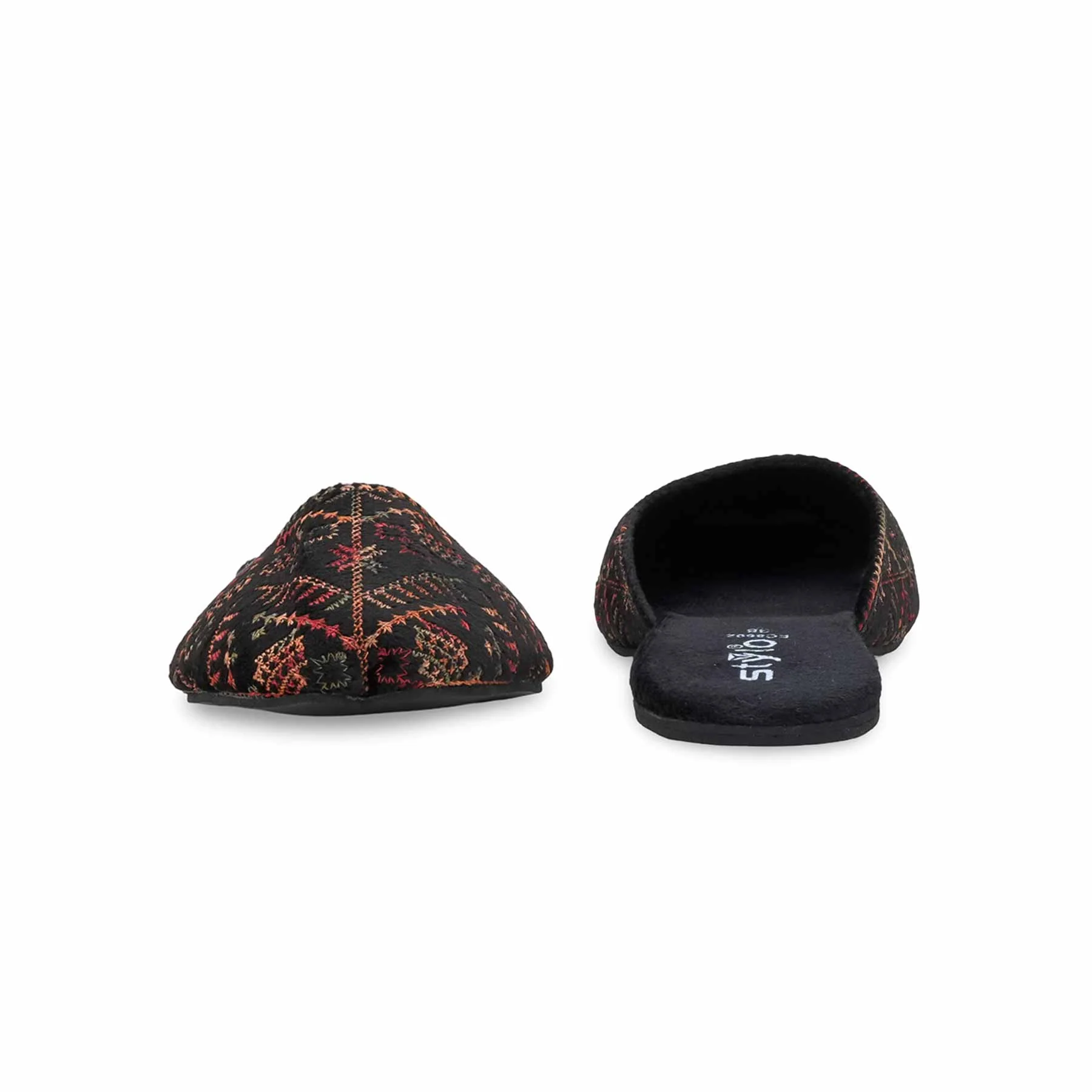 Black Ethnic Back Open Khussa For Women EC8602 - Image 4