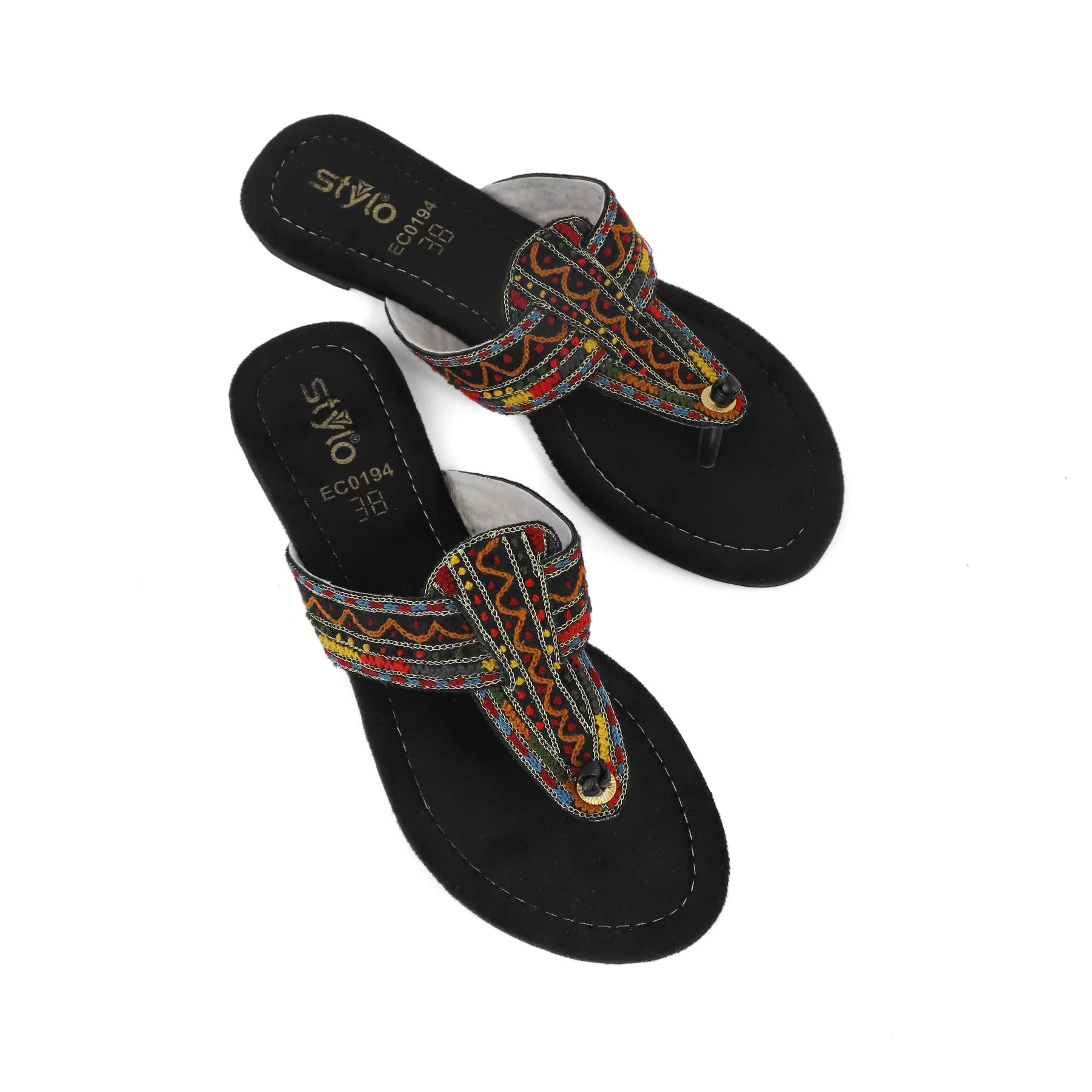 Black Ethnic Chappal EC0194 - Image 4