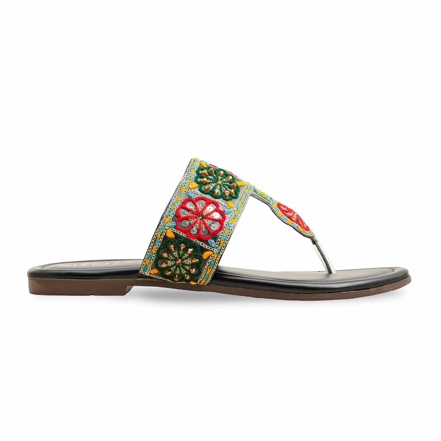 Black Ethnic Chappal EC0235 - Image 3
