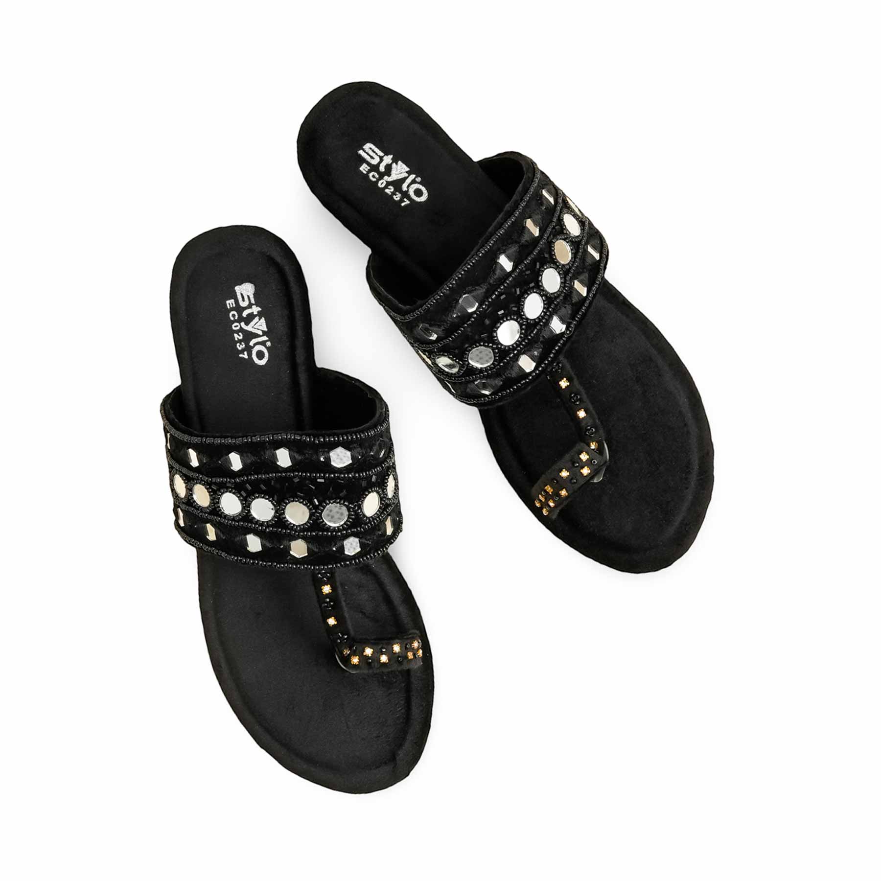 Black Ethnic Chappal EC0237 - Image 5