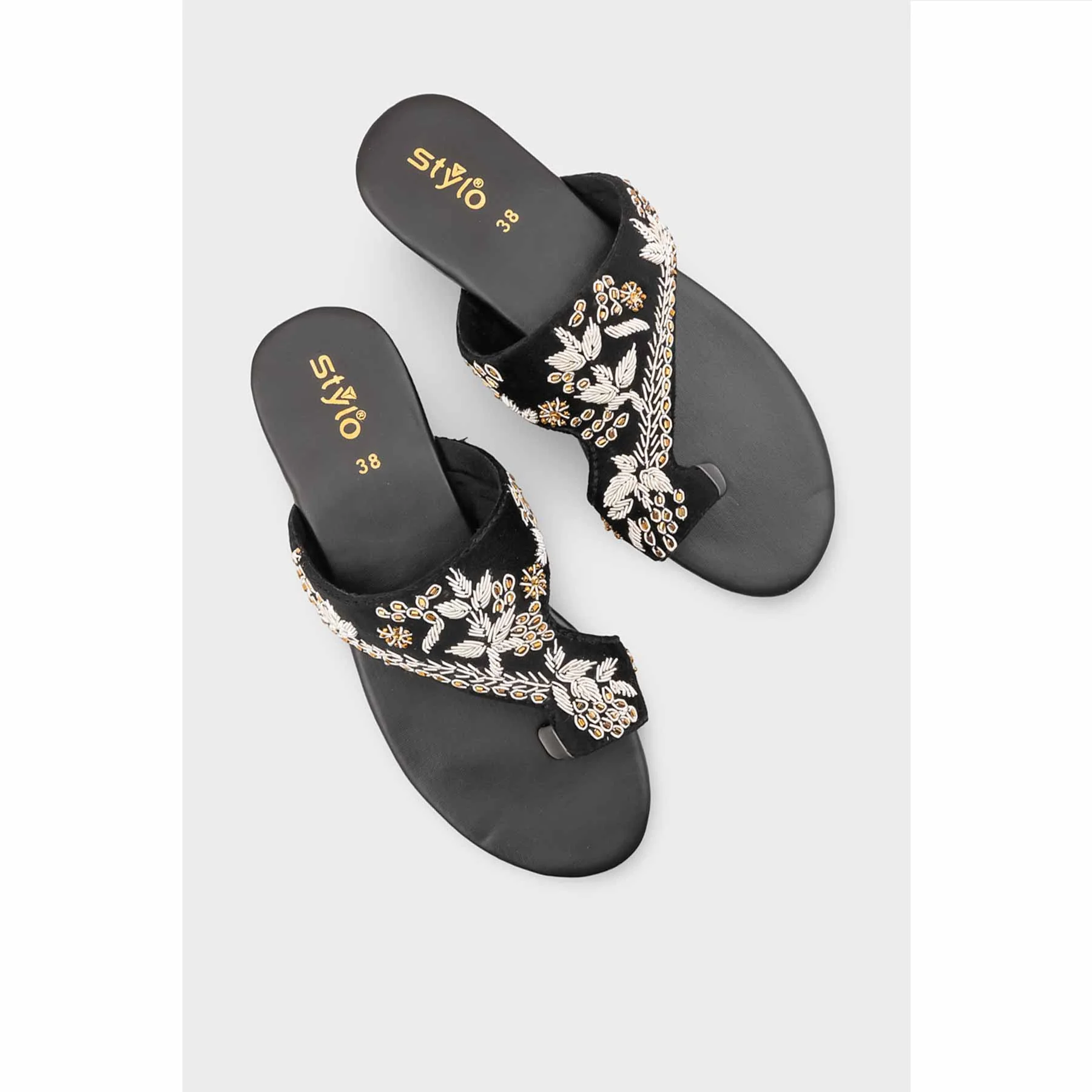 Black Ethnic Chappal EC0242 - Image 5