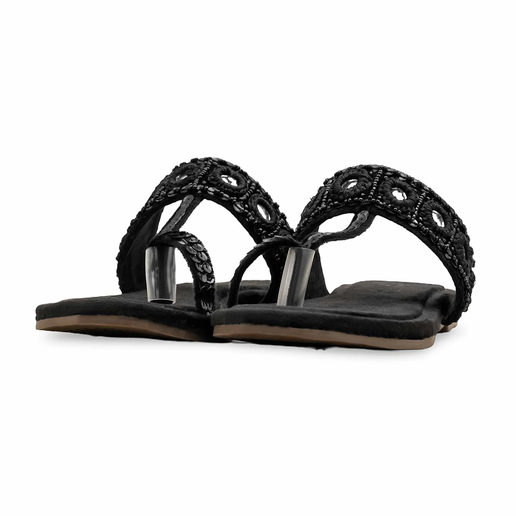 Black Ethnic Chappal For Women EC0236 - Image 3
