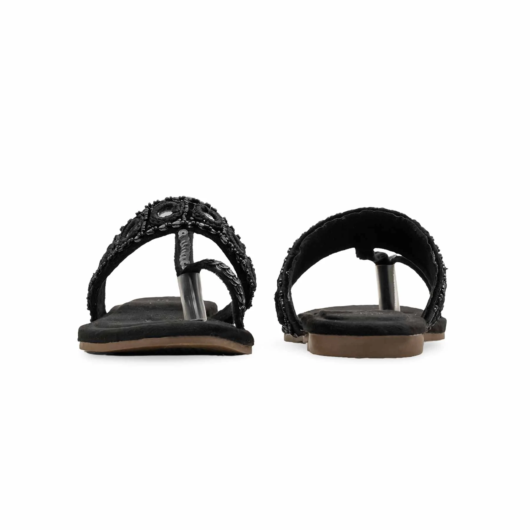 Black Ethnic Chappal For Women EC0236 - Image 4