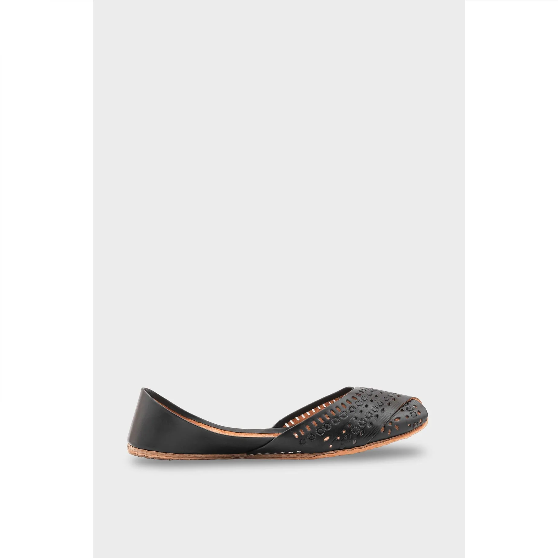 Black Leather Khussa EC8639 - Image 2