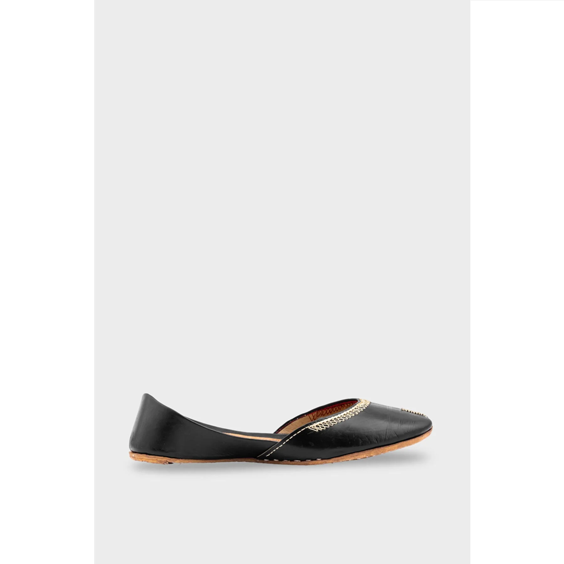 Black Leather Khussa EC8667 - Image 2