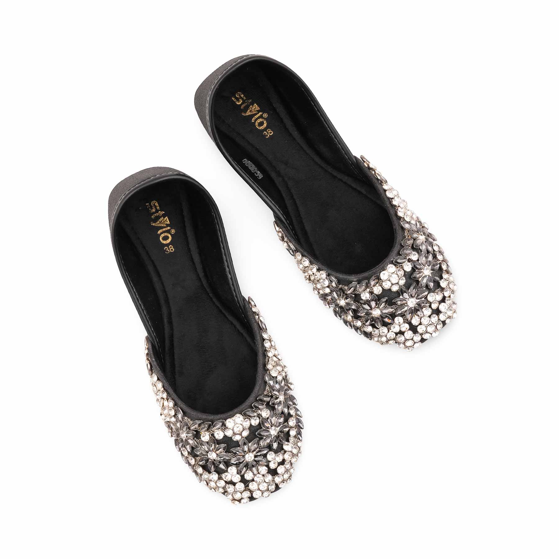 Black Ethnic Khussa For Ladies EC8600 - Image 5