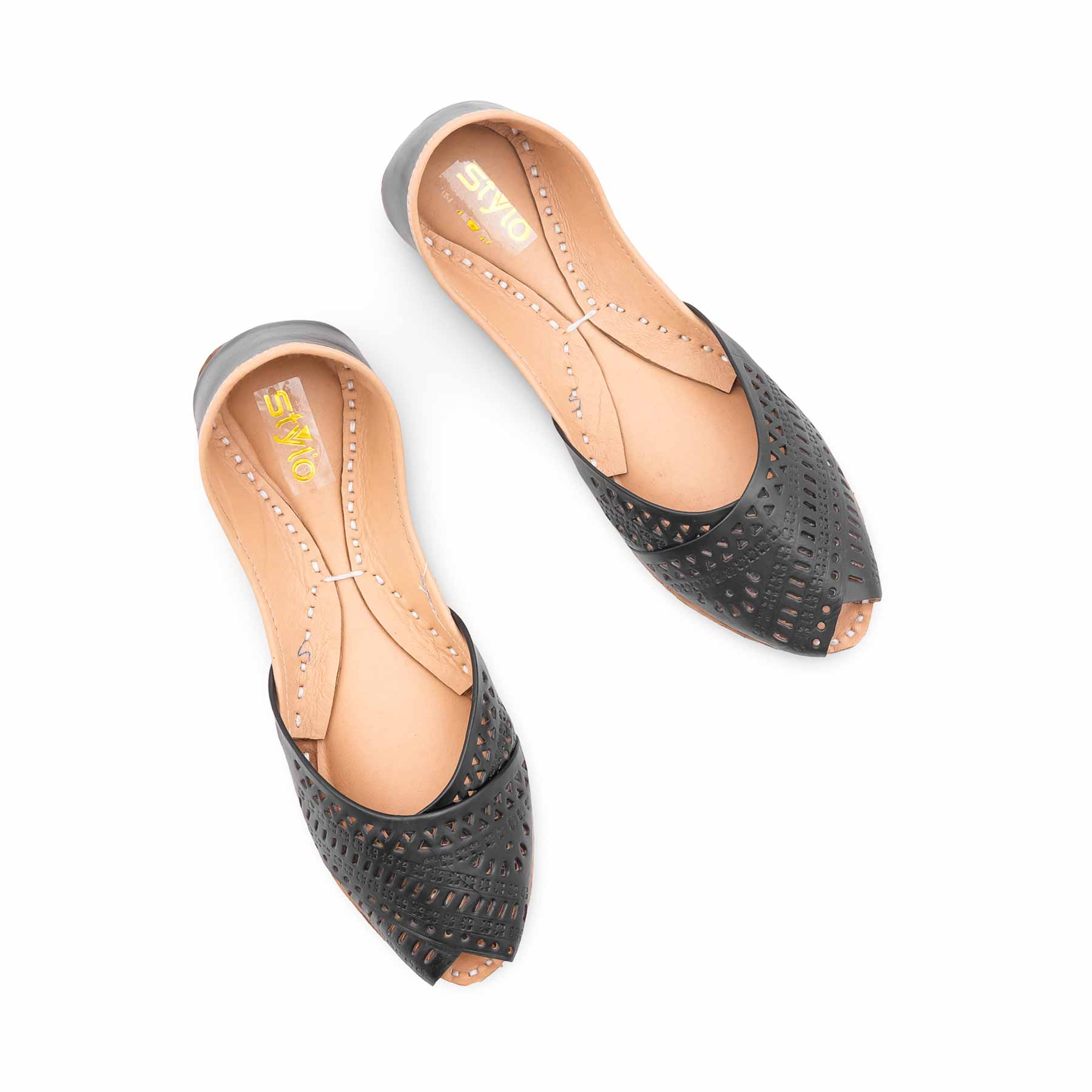 Black Ethnic Khussa For Ladies EC8742 - Image 5