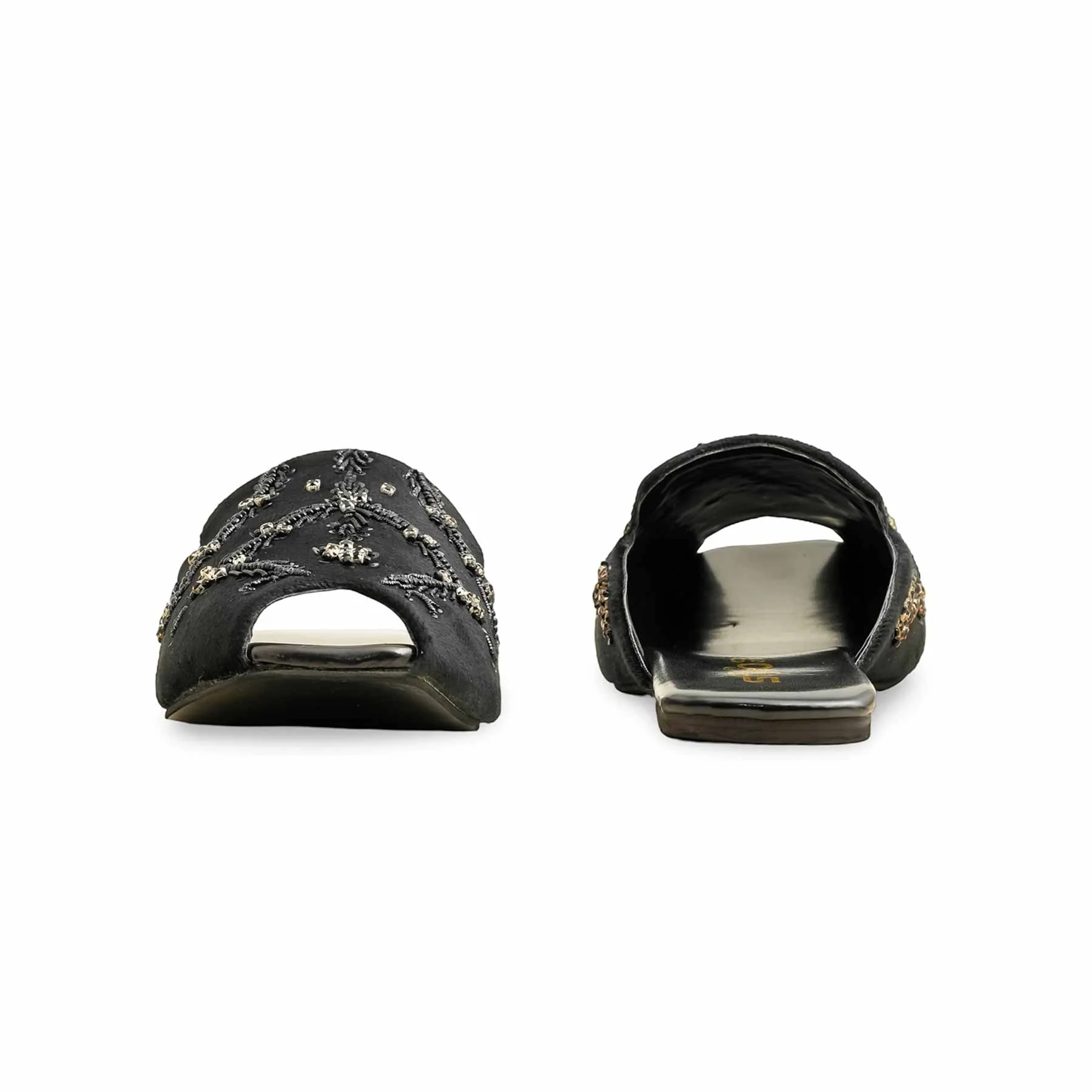 Black Fancy Back Open Khussa EC8579 - Image 4
